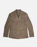 Bare Brown Double Breasted Woven Blazer- Brown