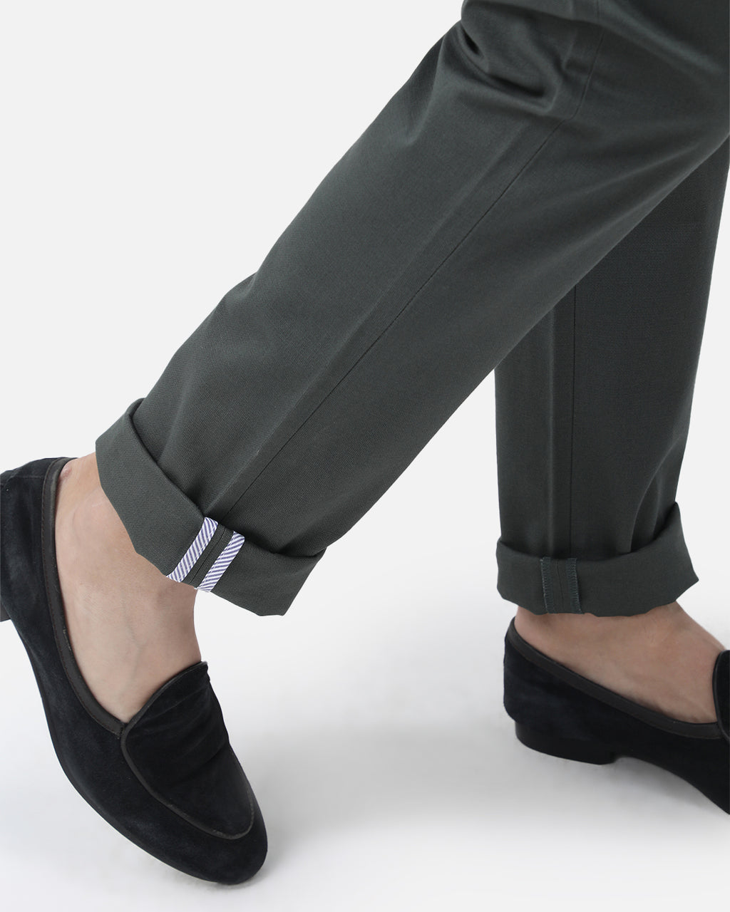 Bare Brown Slim Fit Cotton Chinos - Green
