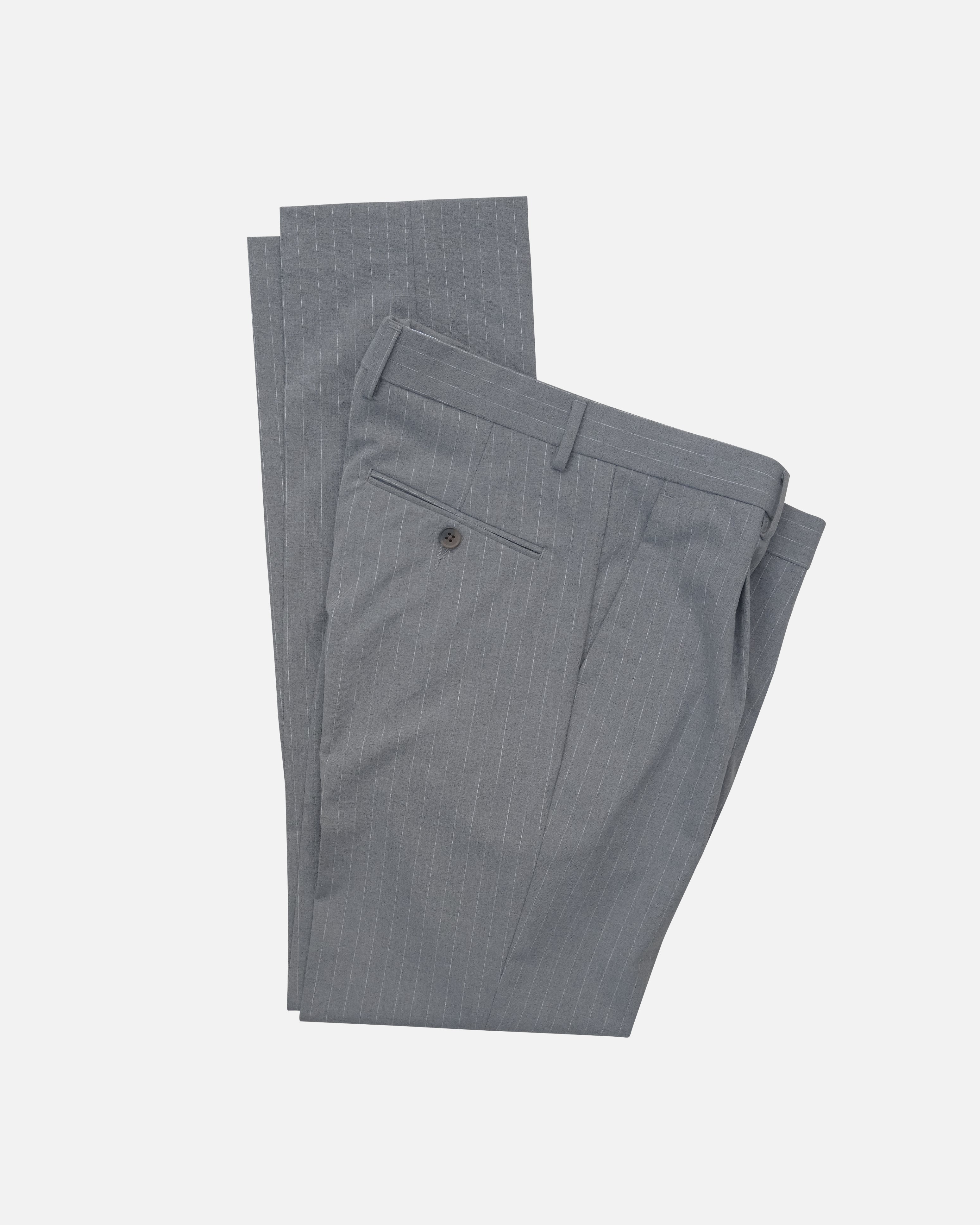 Bare Brown Relax Fit  Stripe Trouser - Grey