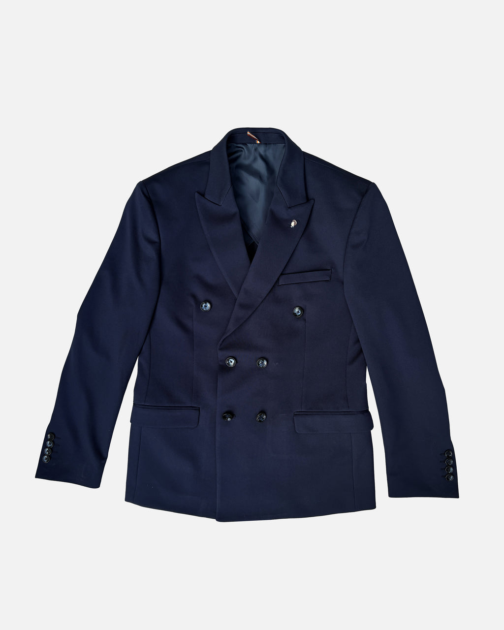 Bare Brown Double Breasted Knit Blazer - Navy