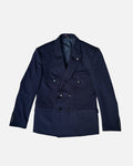 Bare Brown Double Breasted Knit Blazer - Navy