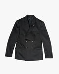 Bare Brown Double Breasted Knit Blazer - Black