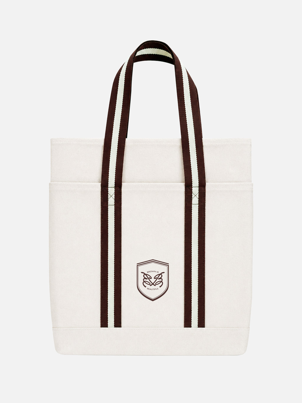 Brown Crest Off-White Tote Bag