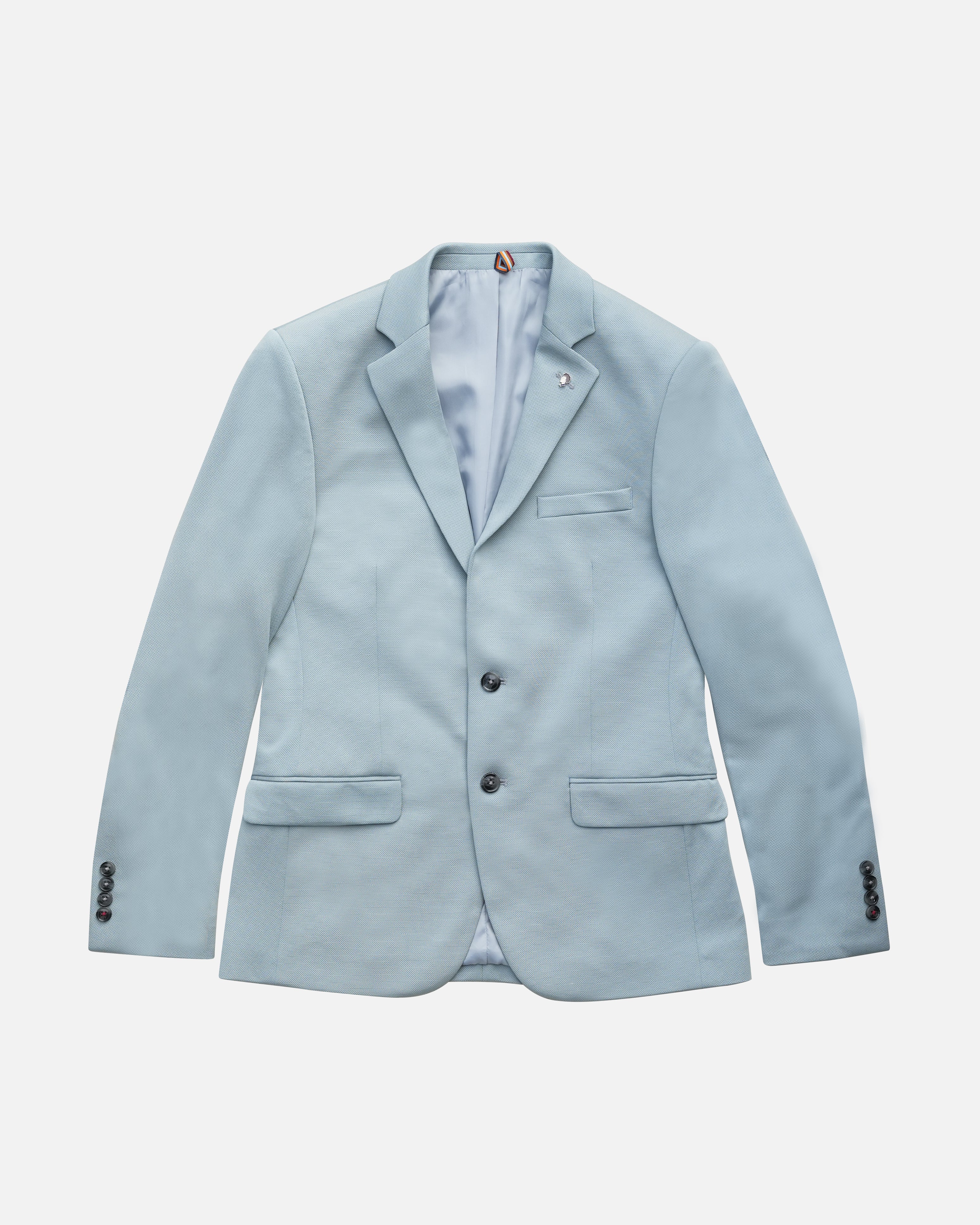 BARE BROWN KNIT BLAZER - TEAL