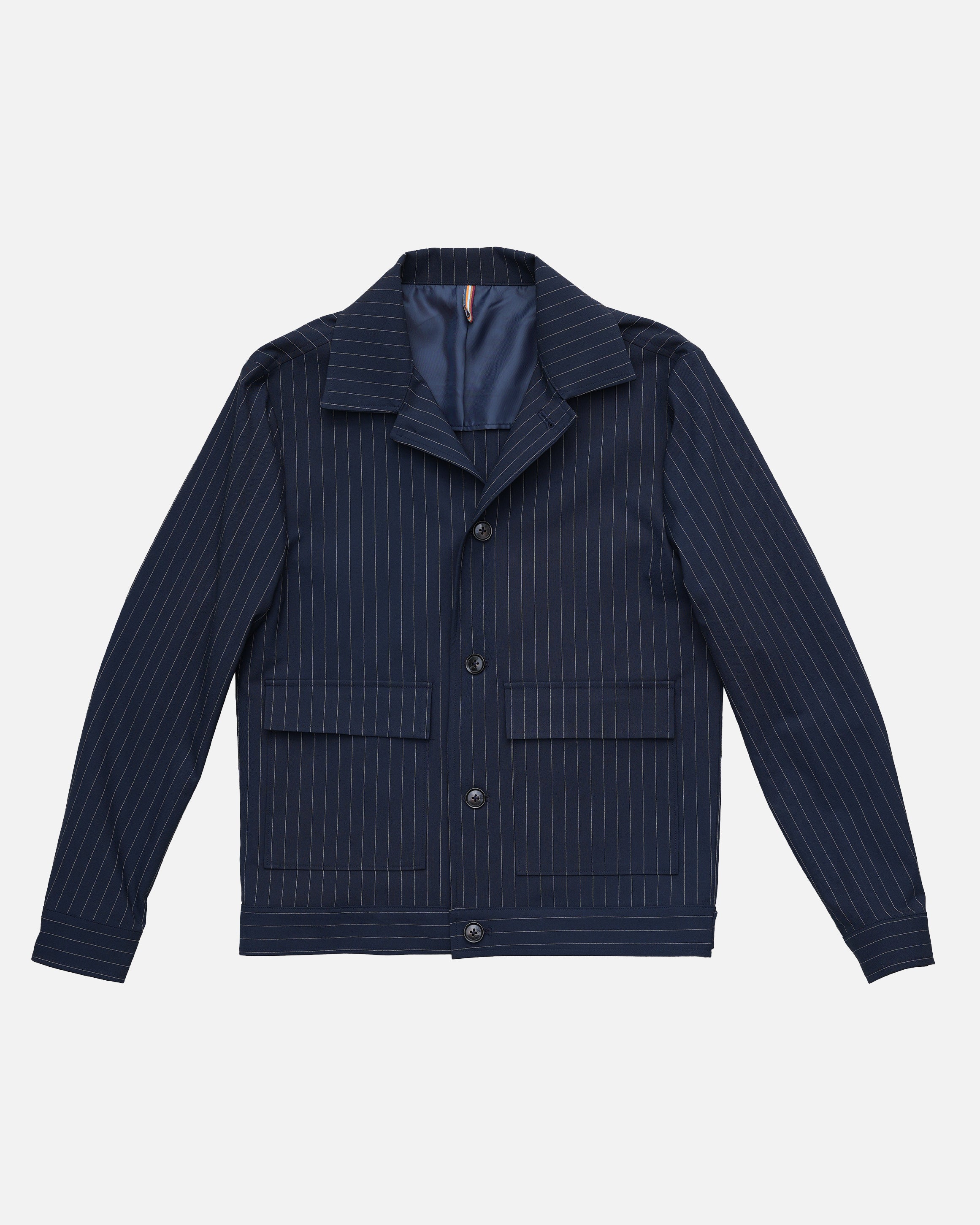 Bare Brown Striped Shacket - Navy