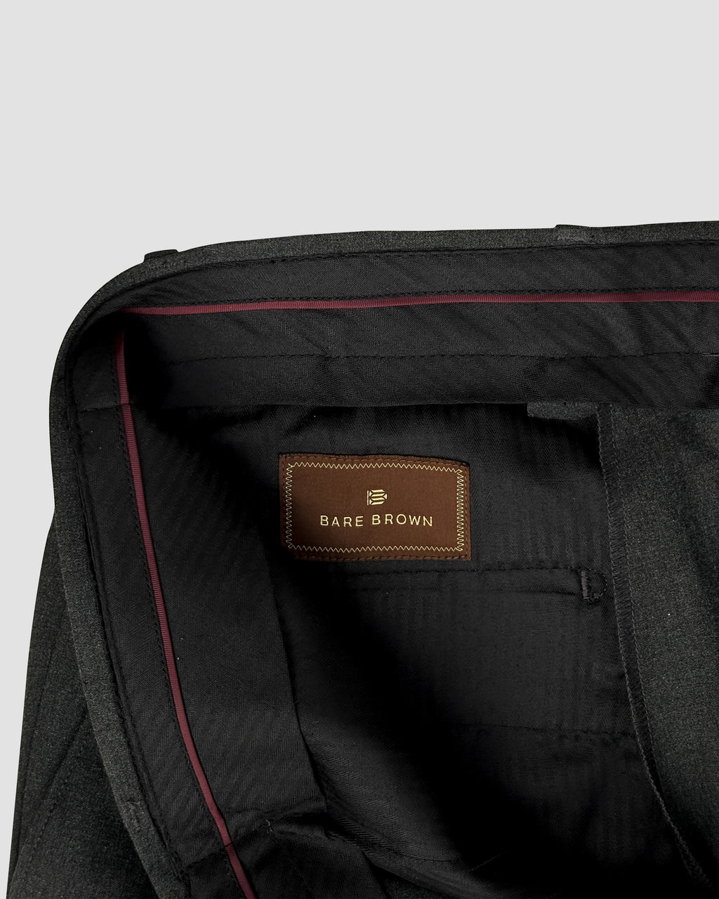 Bare Brown Slim Fit Trouser - Dark Grey