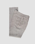 Bare Brown Relax Fit Linen Check Trouser with side Elastic - Brown
