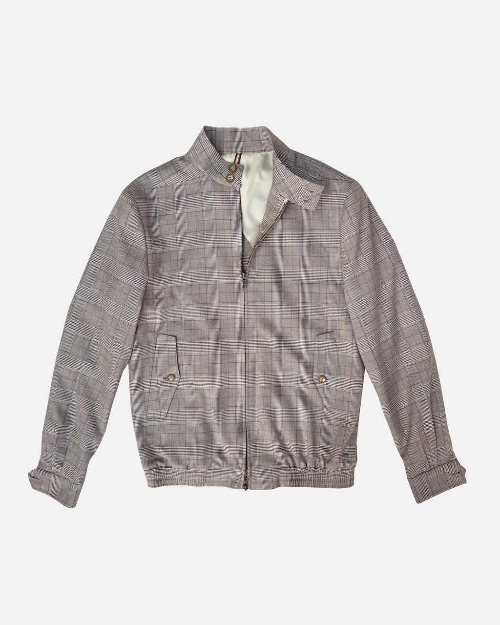 Bare Brown Checkered Bomber Jacket with 2 way Zipper - Brown
