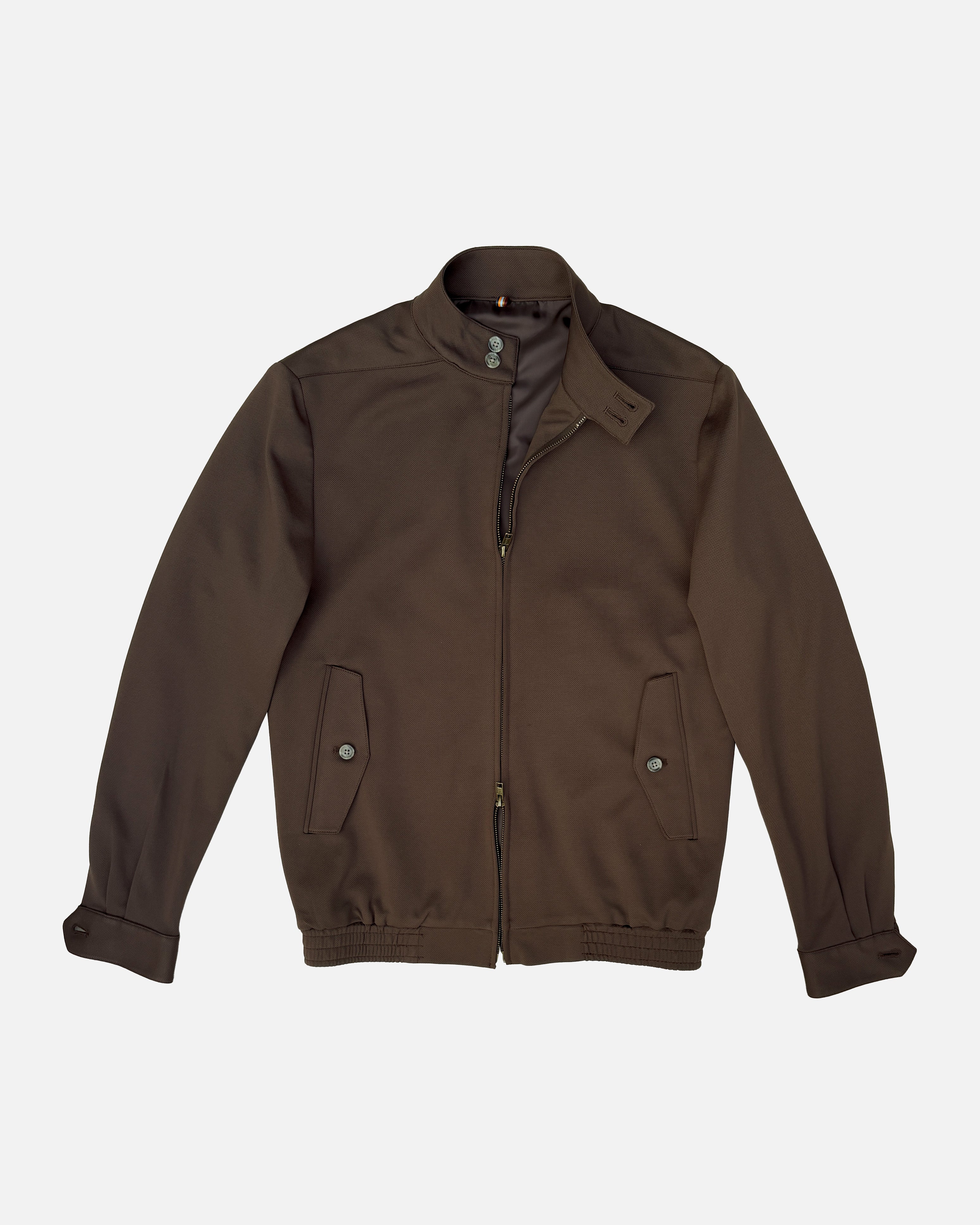 Bare Brown Slim Fit Knit Bomber Jacket - Brown