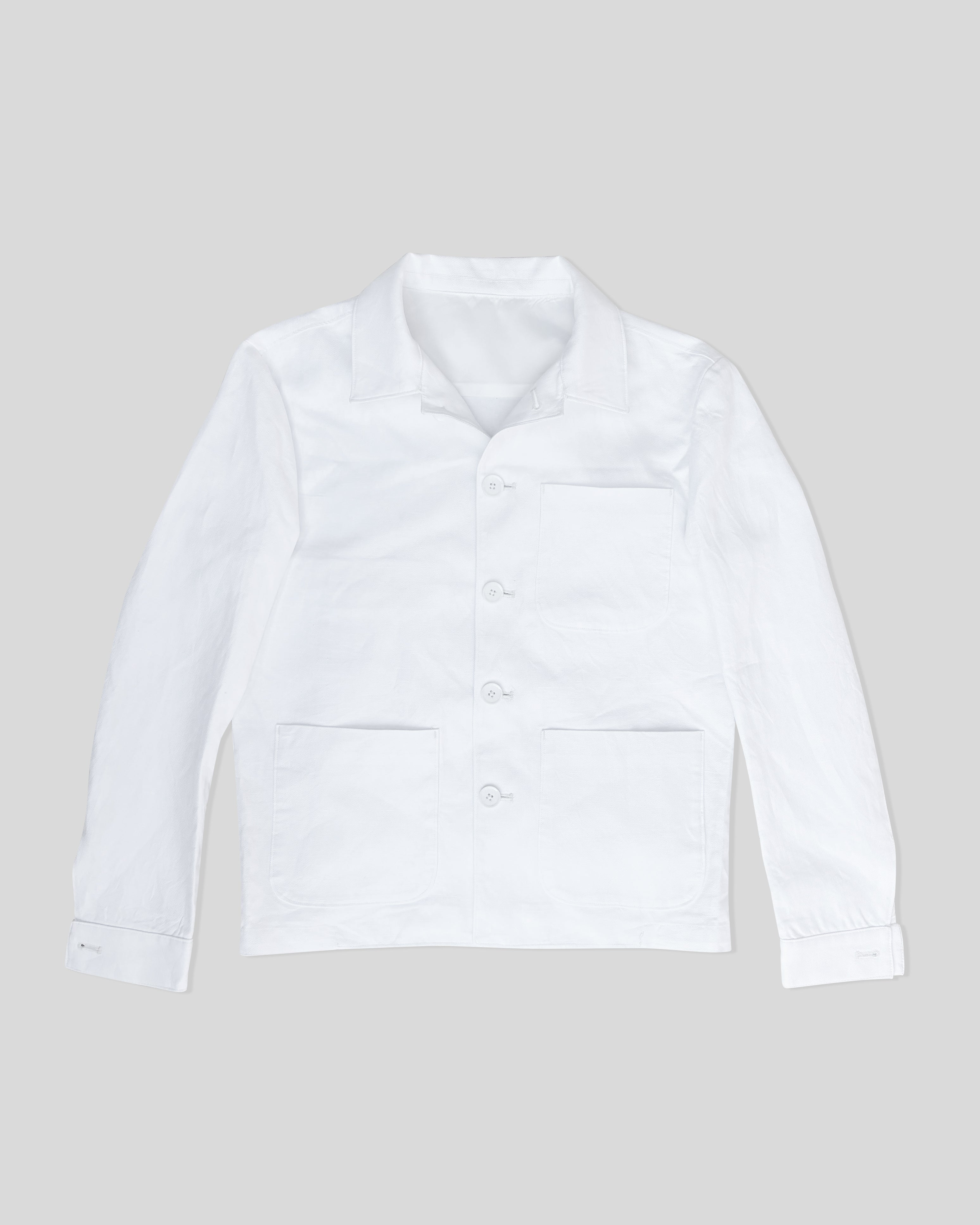 Bare Brown Linen Shacket - White