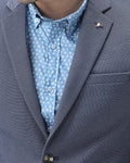 Bare Brown Knit Blazer - Blue