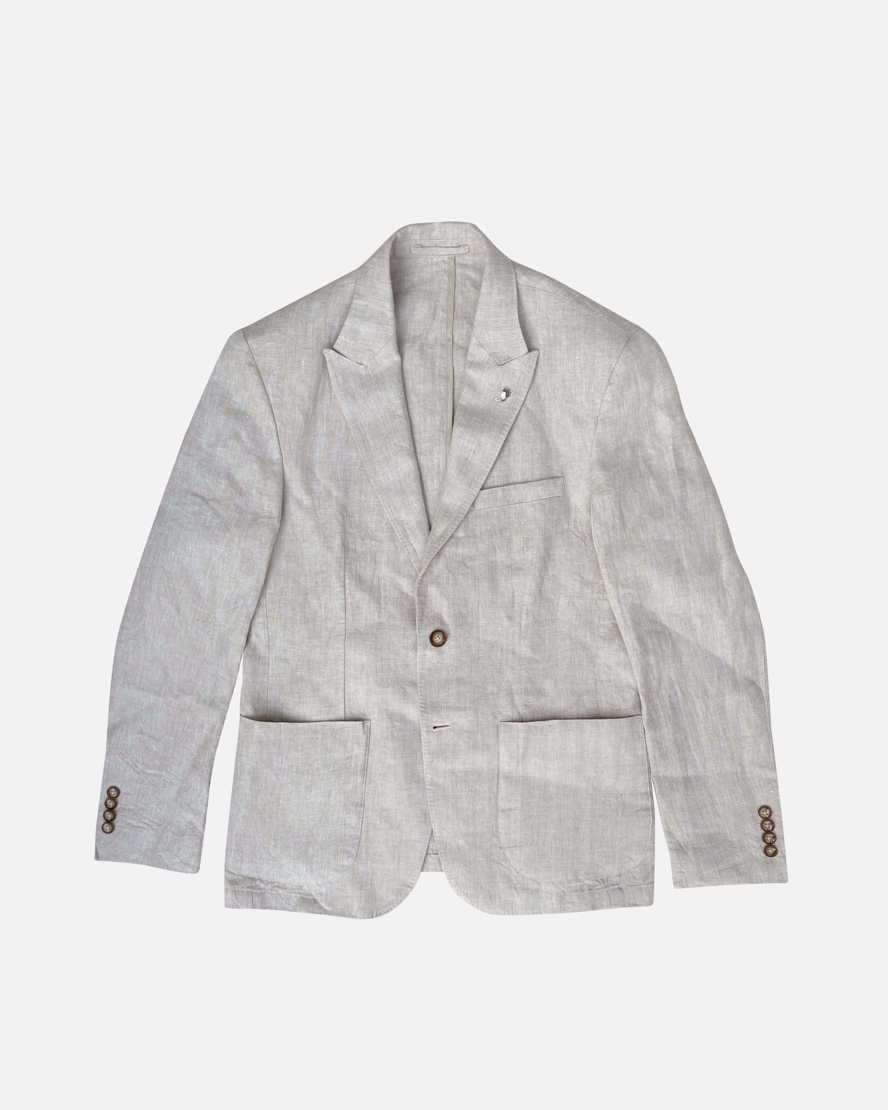 Bare Brown Linen Blazer - Beige