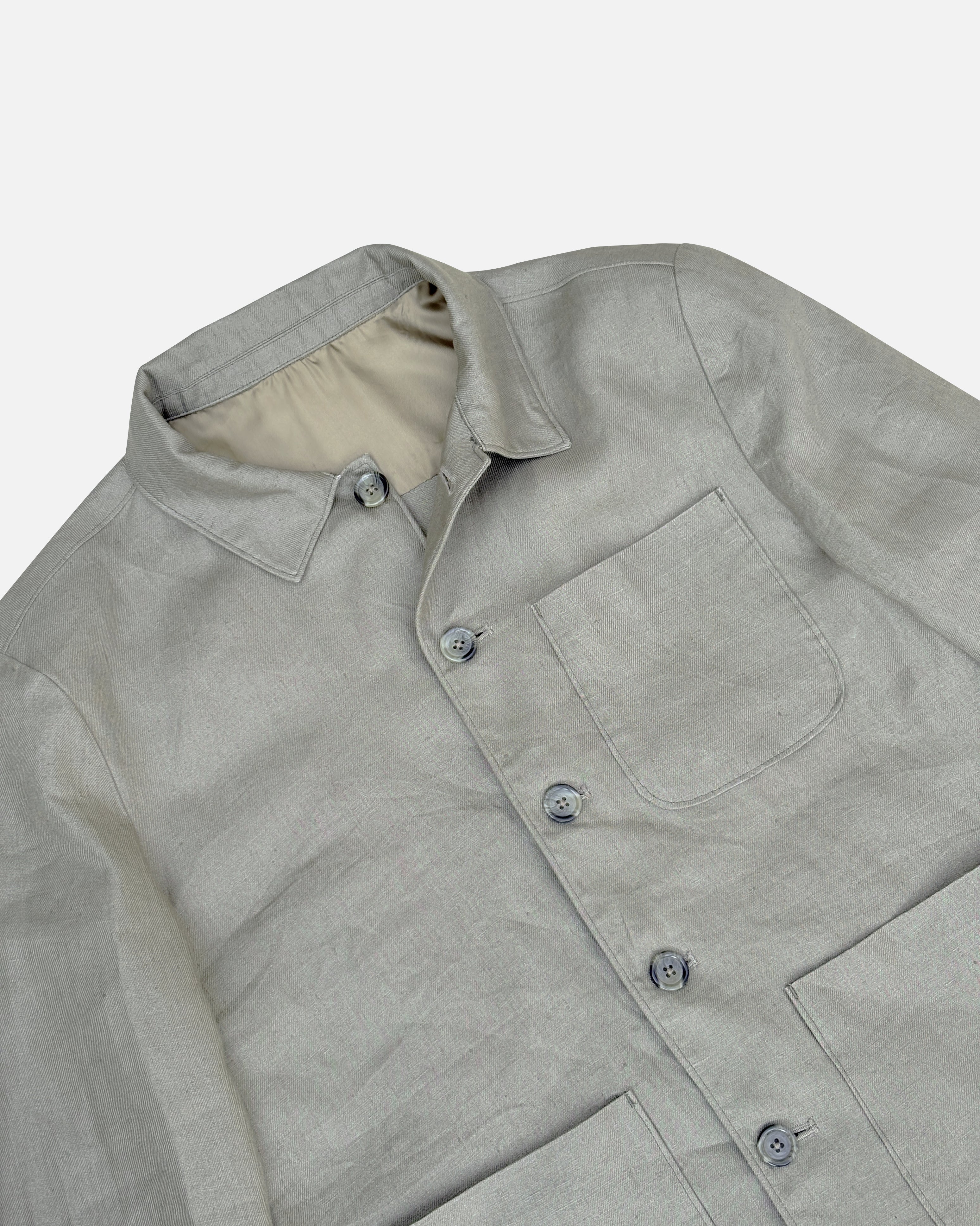 Bare Brown Linen Shacket - Olive