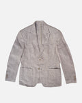 Bare Brown Linen Blazer - Brown Checkered