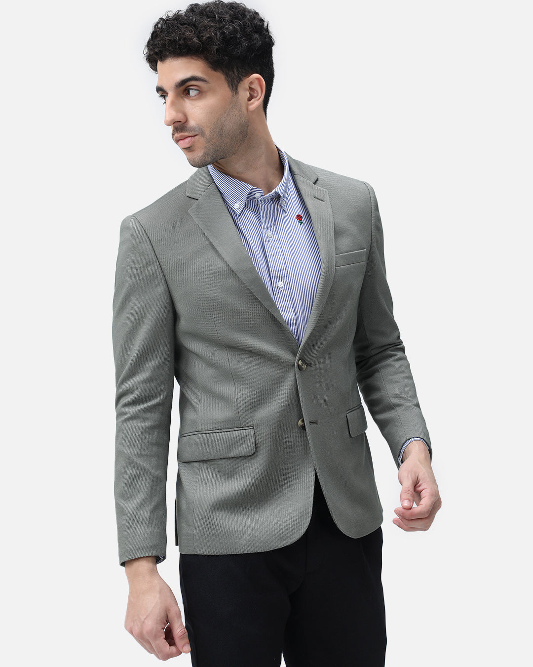 Bare Brown Knit Blazer - Green