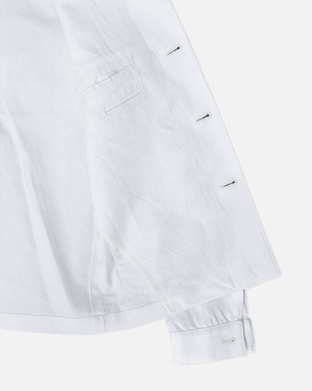 Bare Brown Linen Shacket - White