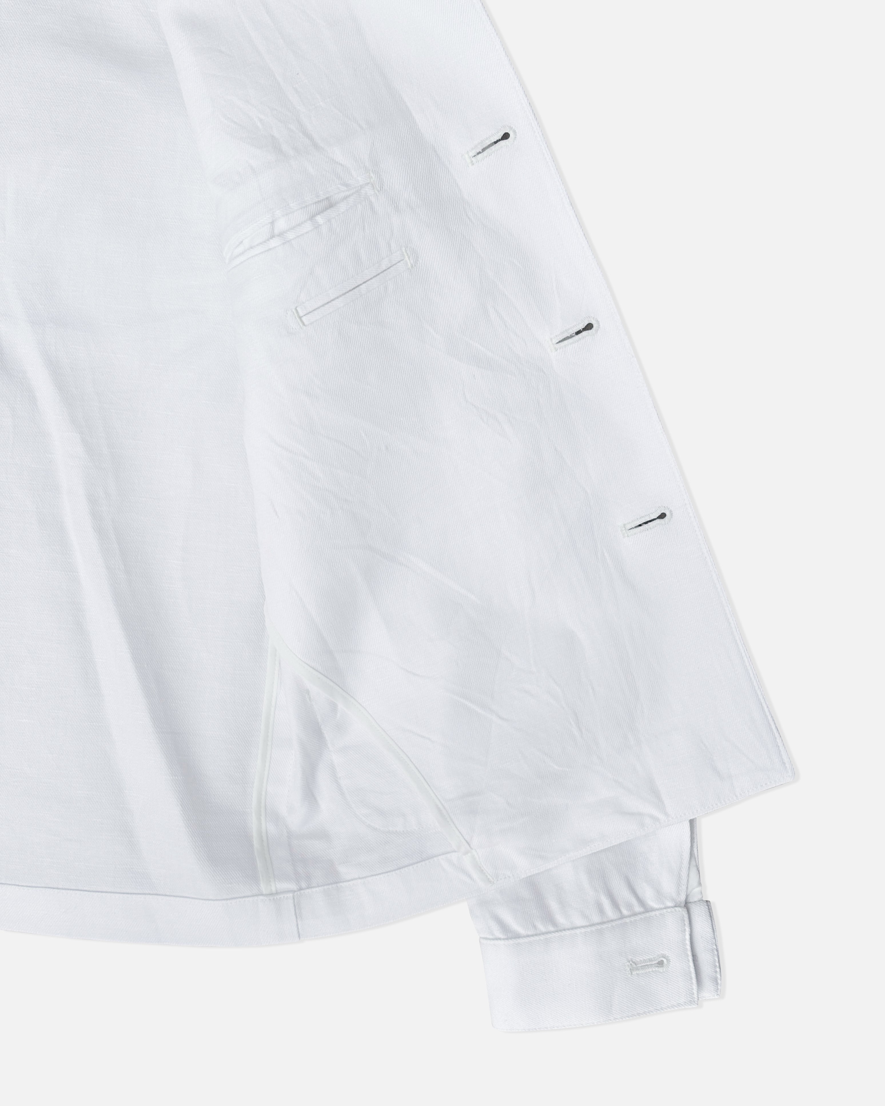 Bare Brown Linen Shacket - White