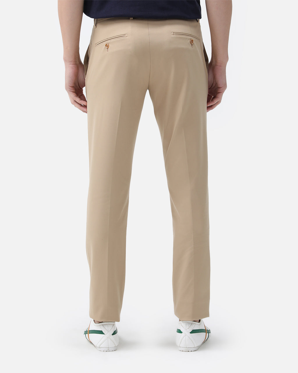 Bare Brown Stretch Slim Fit Cotton Chinos - Khaki