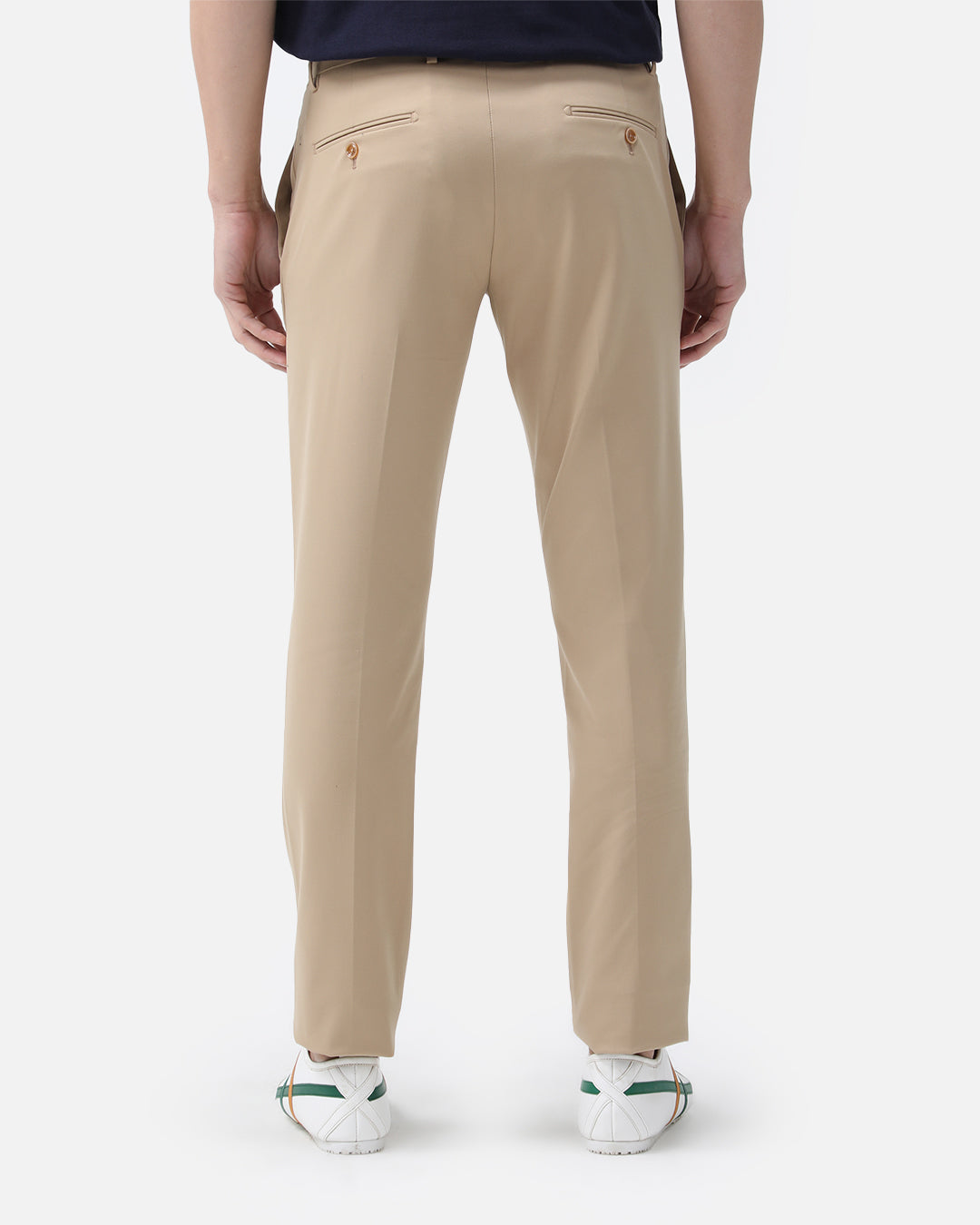 Bare Brown Stretch Slim Fit Cotton Chinos - Khaki