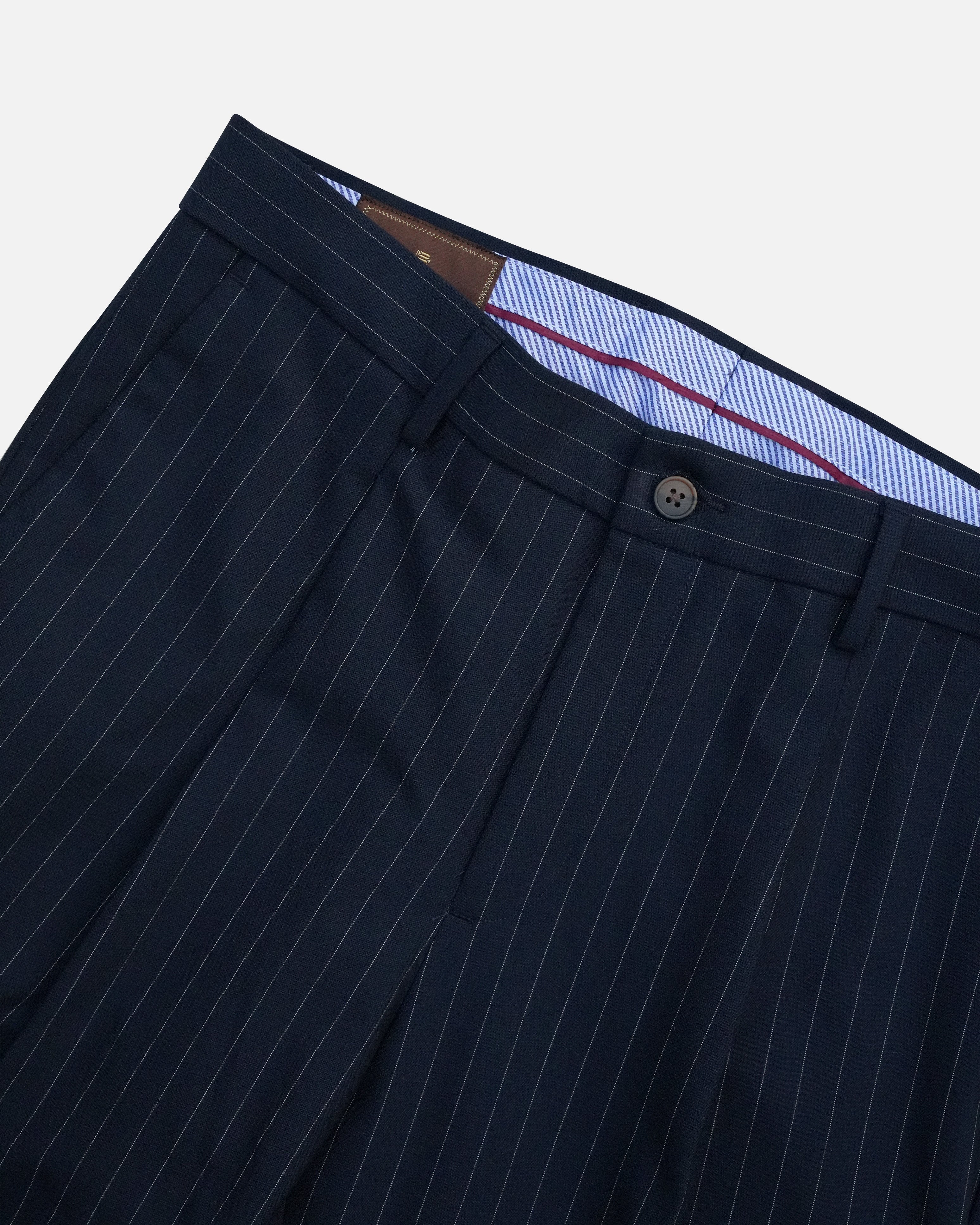 Bare Brown Relax Fit  Stripe Trouser - Navy