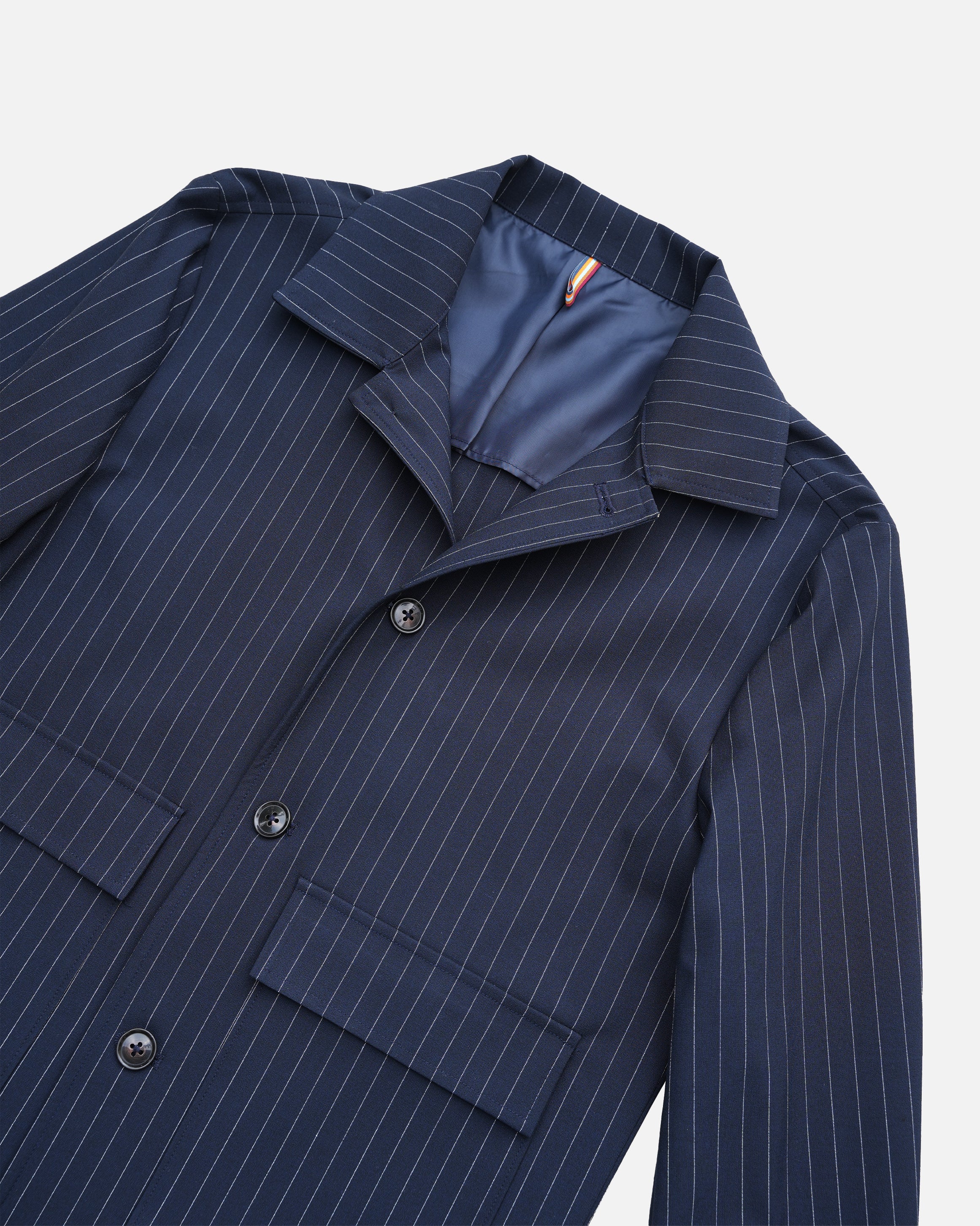 Bare Brown Striped Shacket - Navy