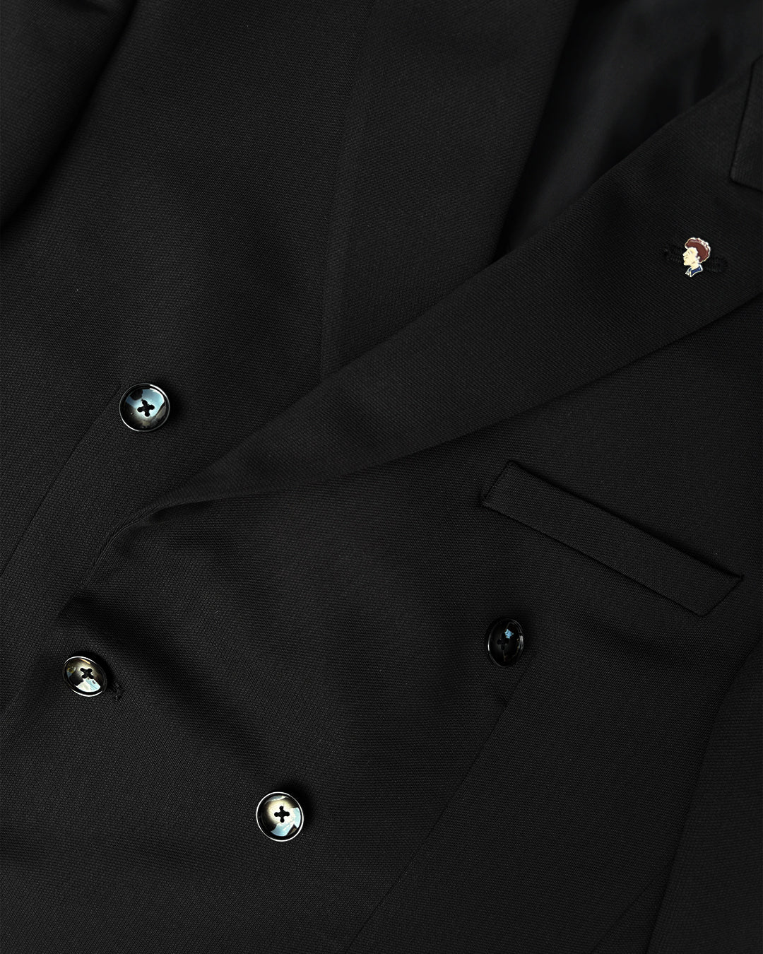 Bare Brown Double Breasted Knit Blazer - Black