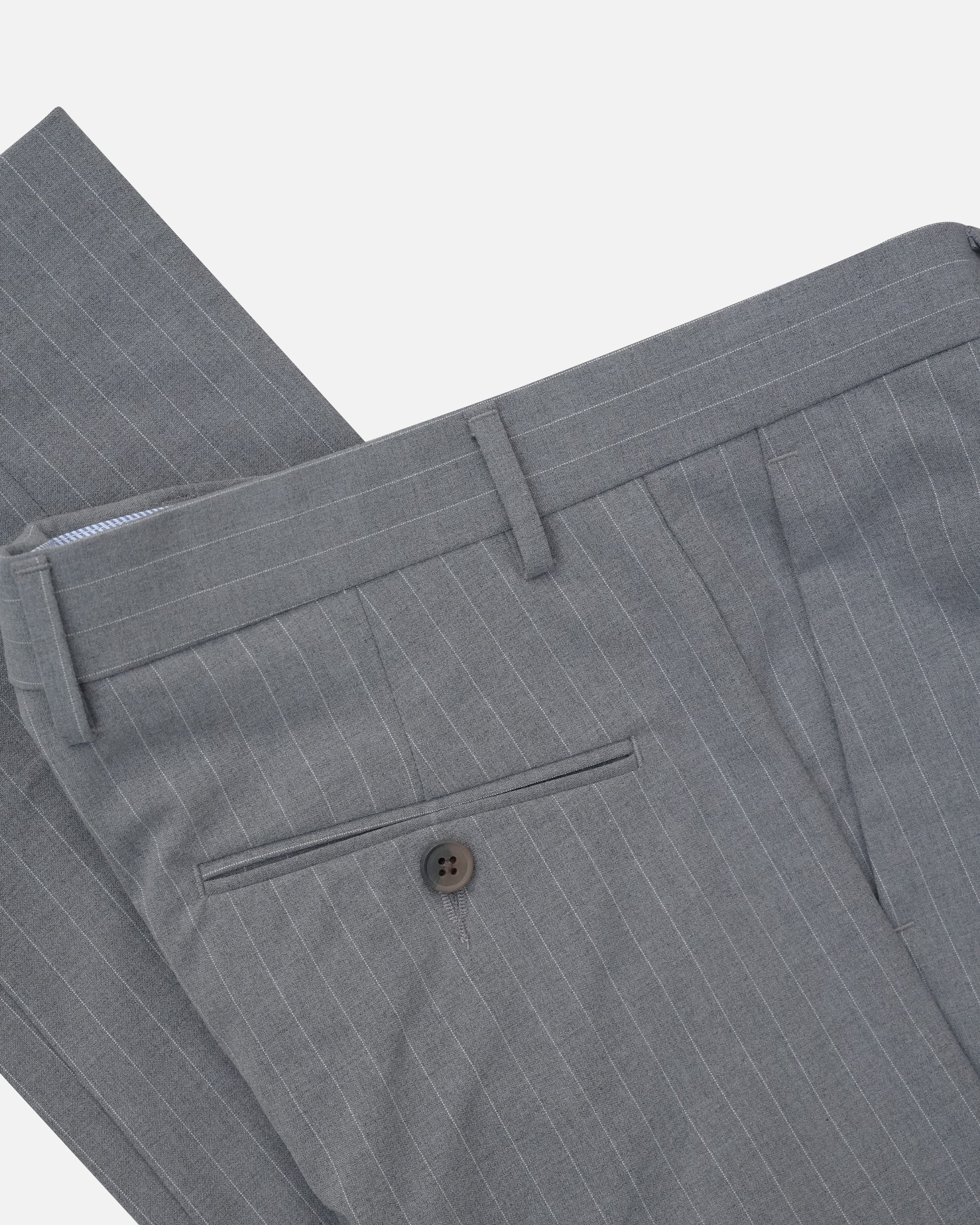 Bare Brown Relax Fit  Stripe Trouser - Grey