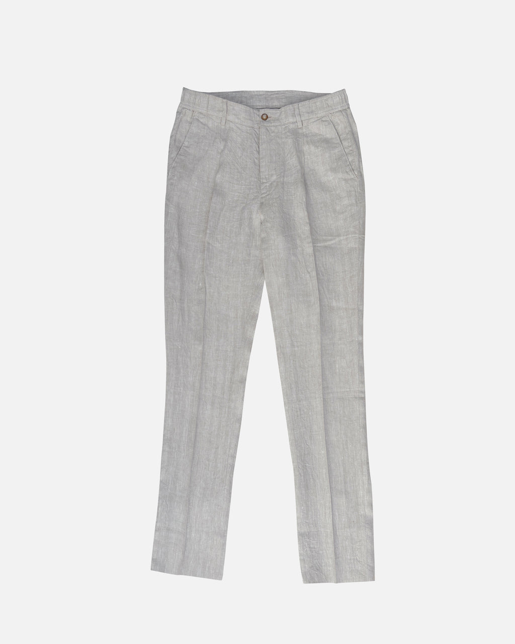 Bare Brown Relax Fit Linen Trouser with side Elastic - Beige