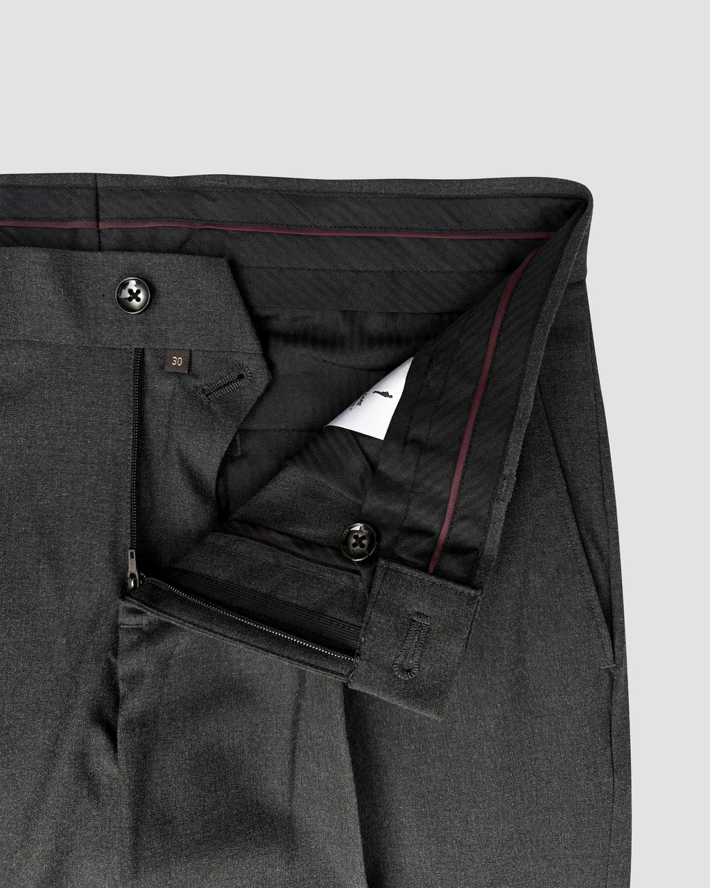 Bare Brown Slim Fit Trouser - Dark Grey