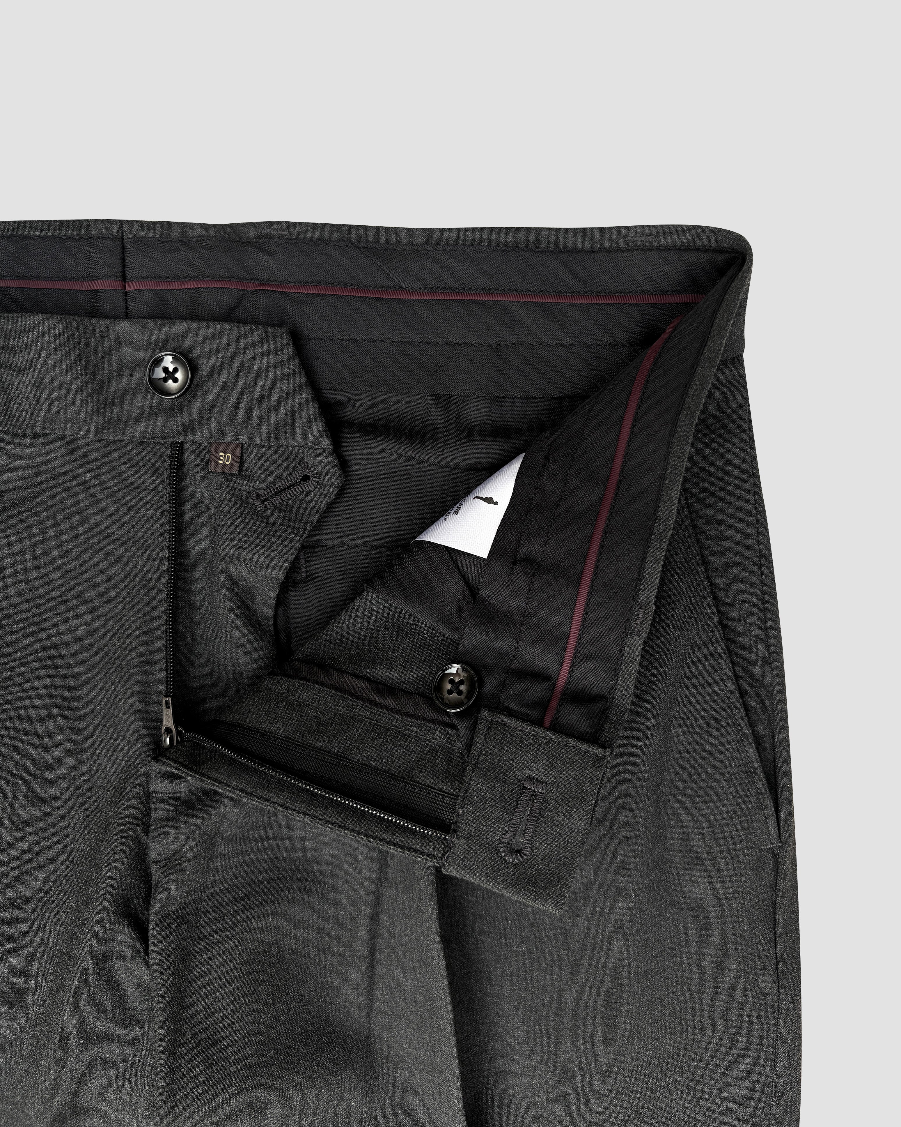 Bare Brown Slim Fit Trouser - Dark Grey