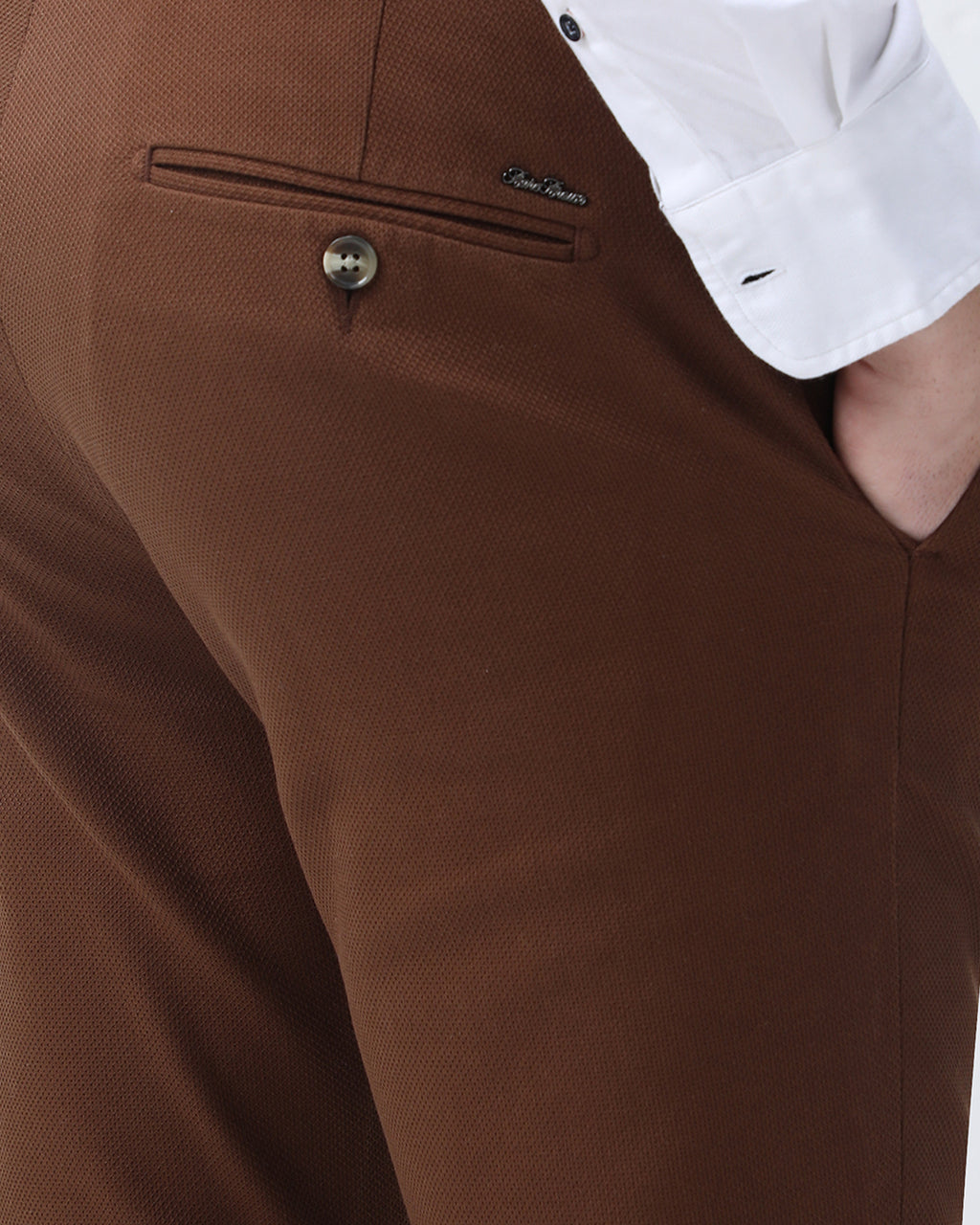 Bare Brown Slim Fit Cotton Chinos - Brown