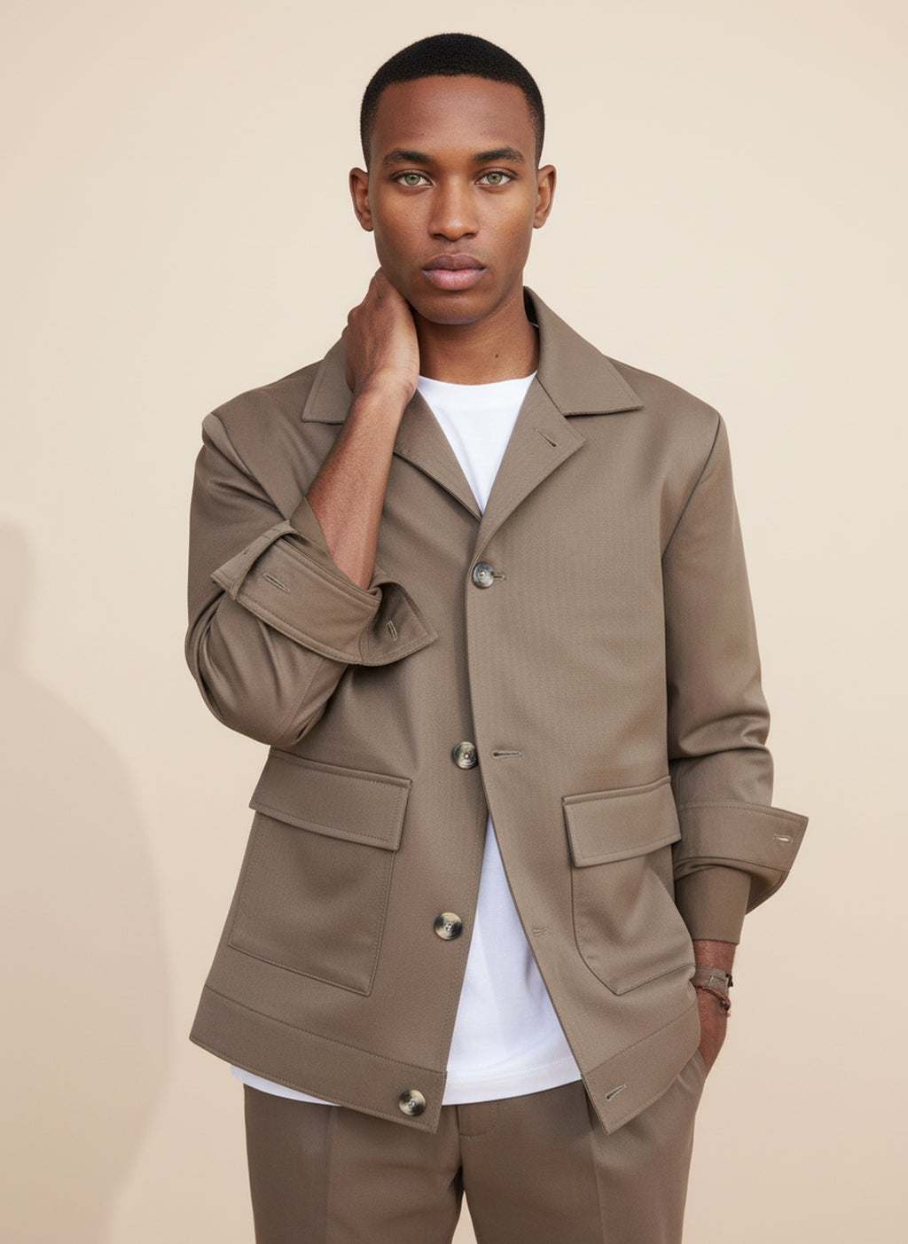 Bare Brown Shacket - Khaki