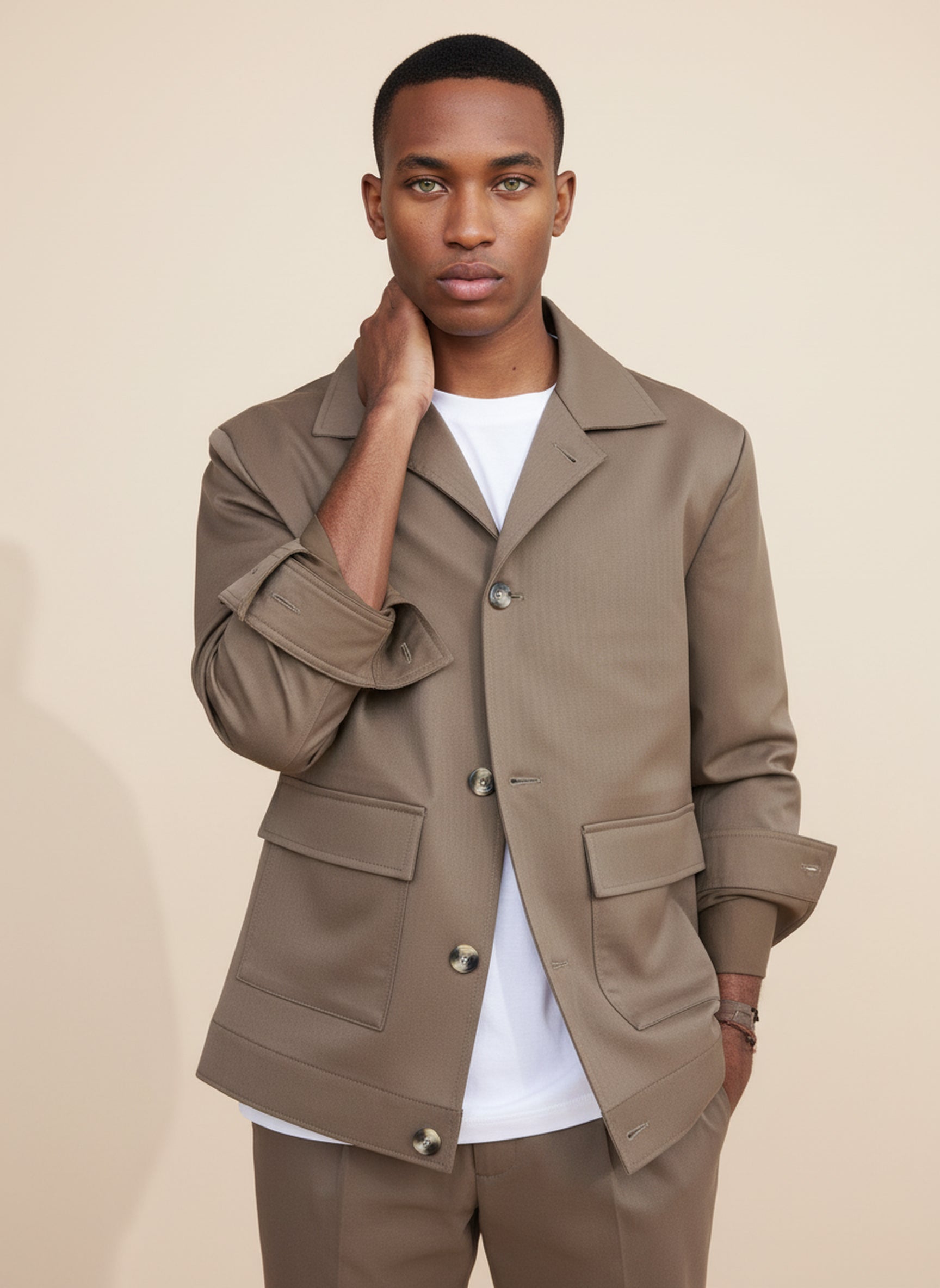 Bare Brown Shacket - Khaki