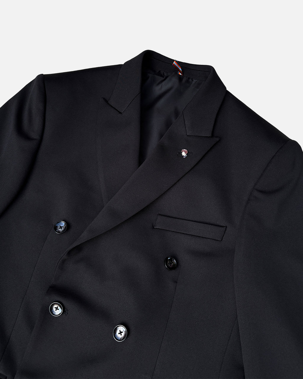 Bare Brown Double Breasted Knit Blazer - Black