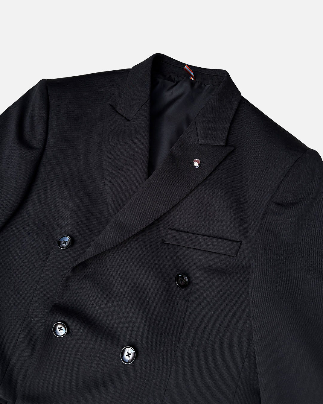 Bare Brown Double Breasted Knit Blazer - Black
