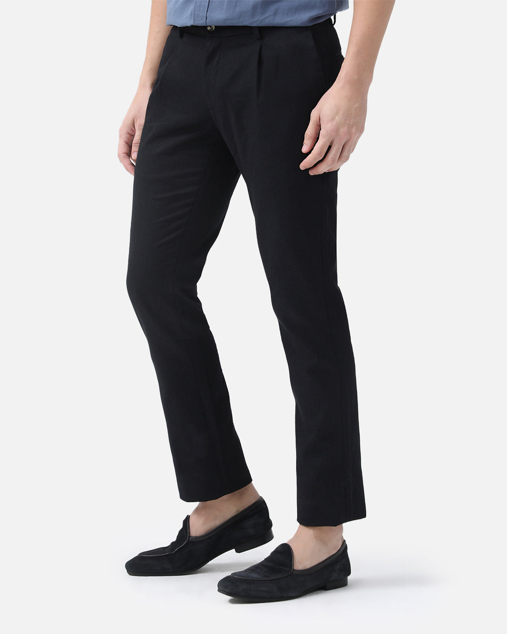Bare Brown Slim Fit Cotton Chinos - Black