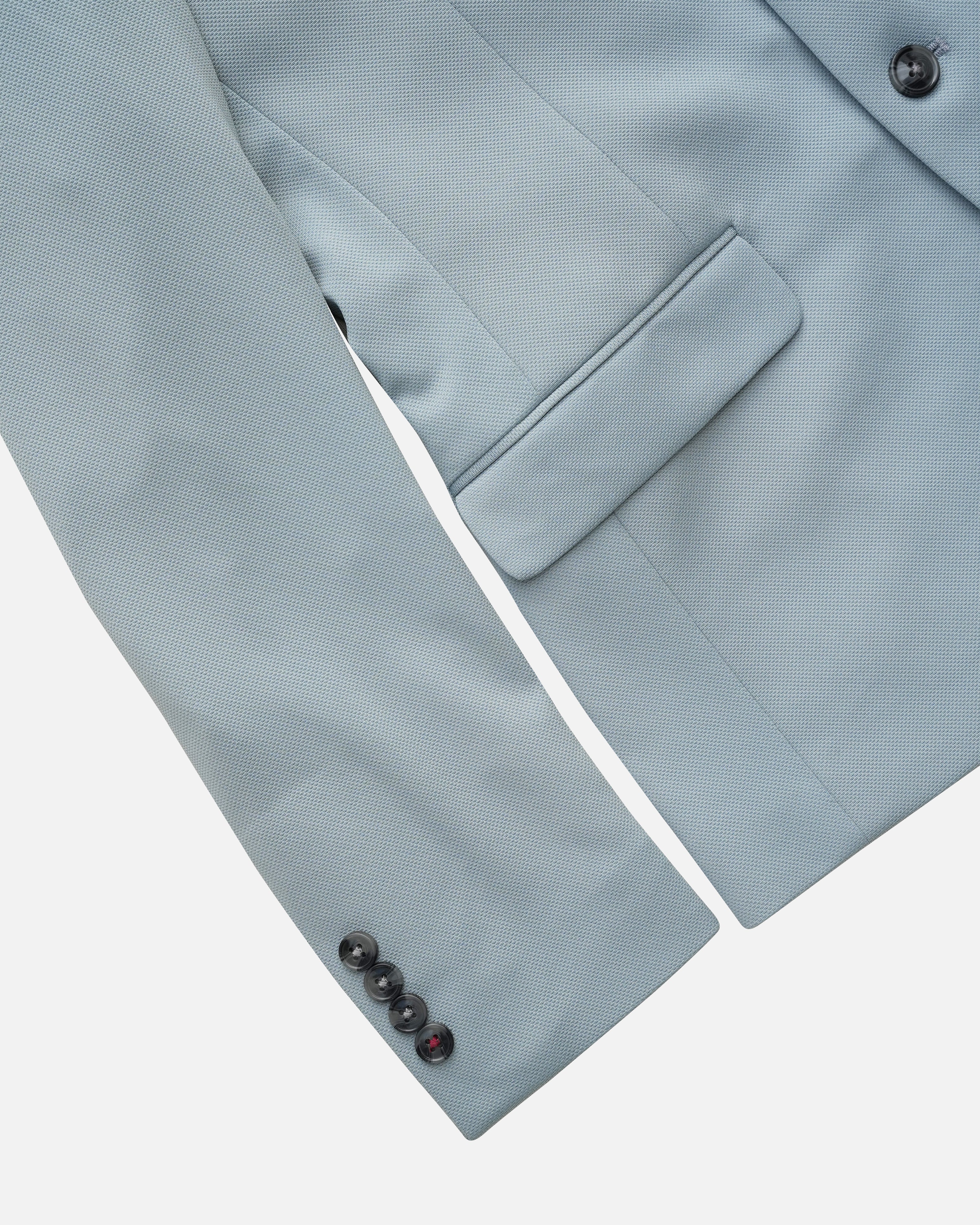 BARE BROWN KNIT BLAZER - TEAL