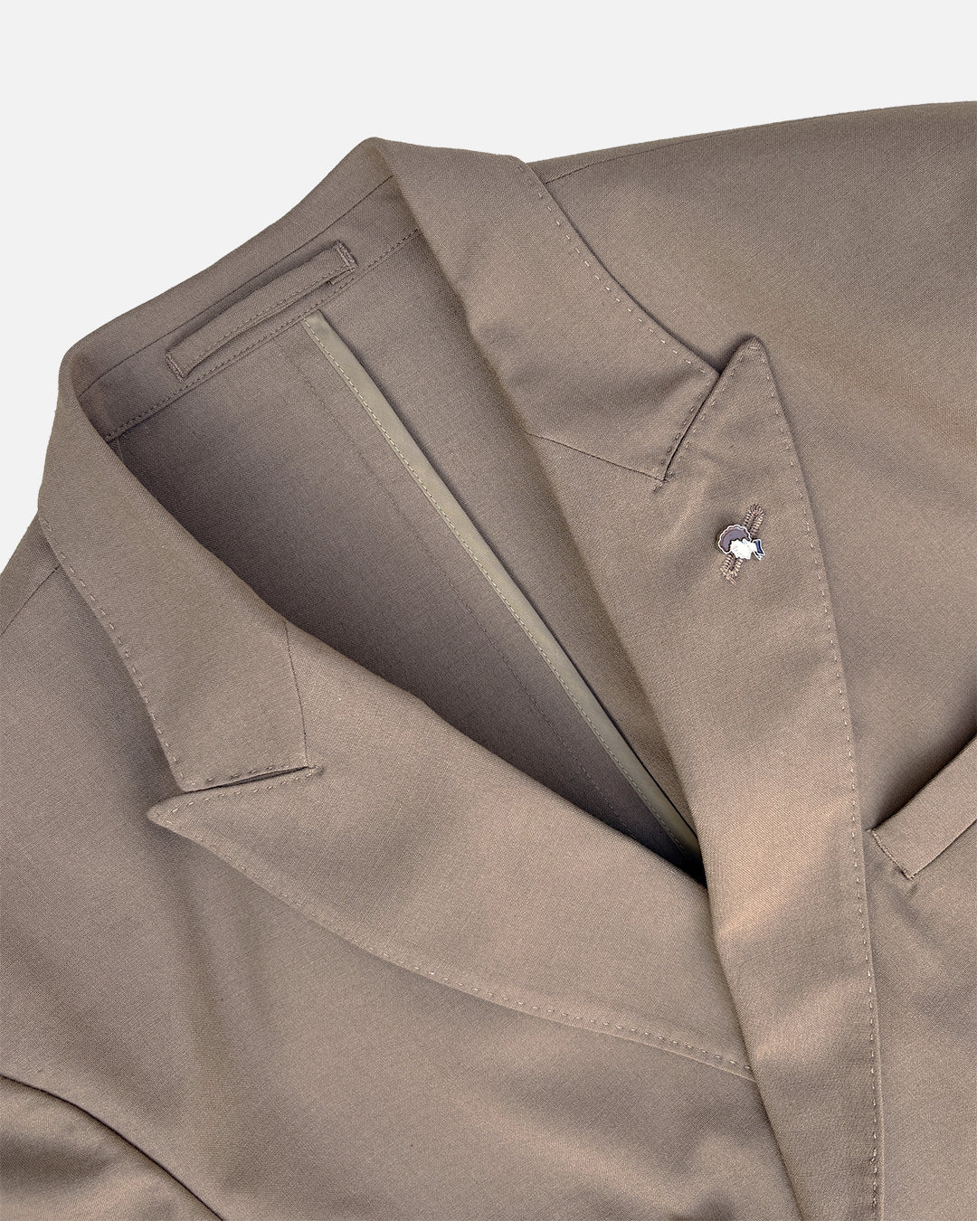 Bare Brown Double Breasted Woven Blazer- Brown