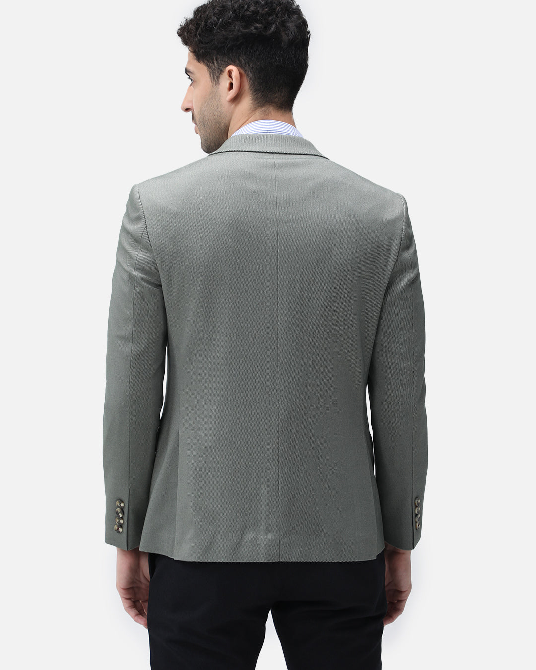 Bare Brown Knit Blazer - Green