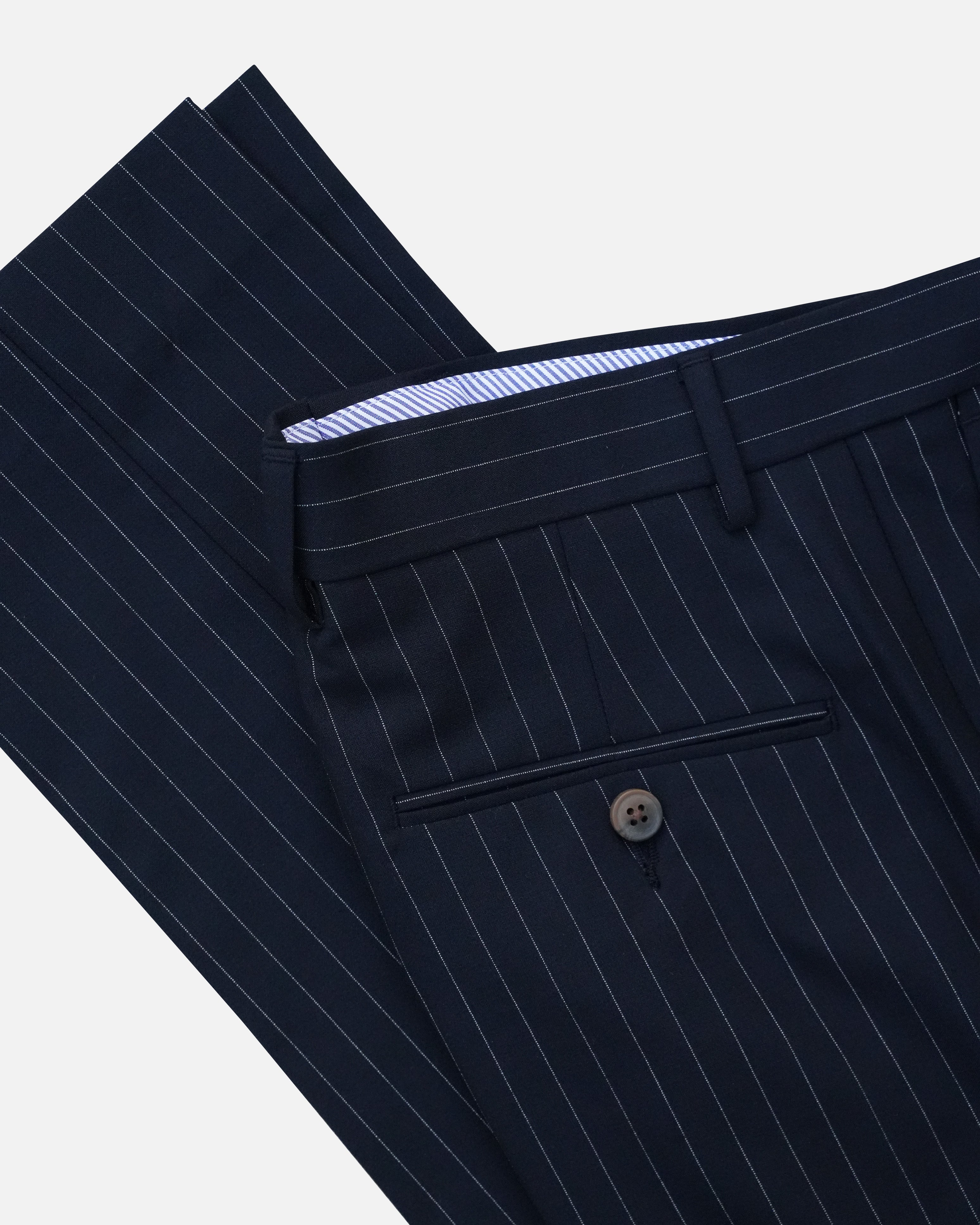 Bare Brown Relax Fit  Stripe Trouser - Navy