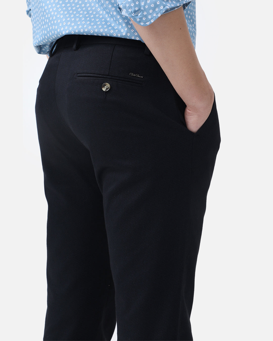 Bare Brown Slim Fit Cotton Chinos - Navy