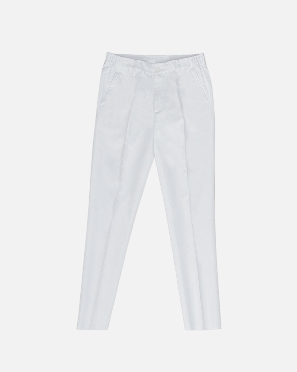 Bare Brown Relax Fit Trouser with Side Elastic - White