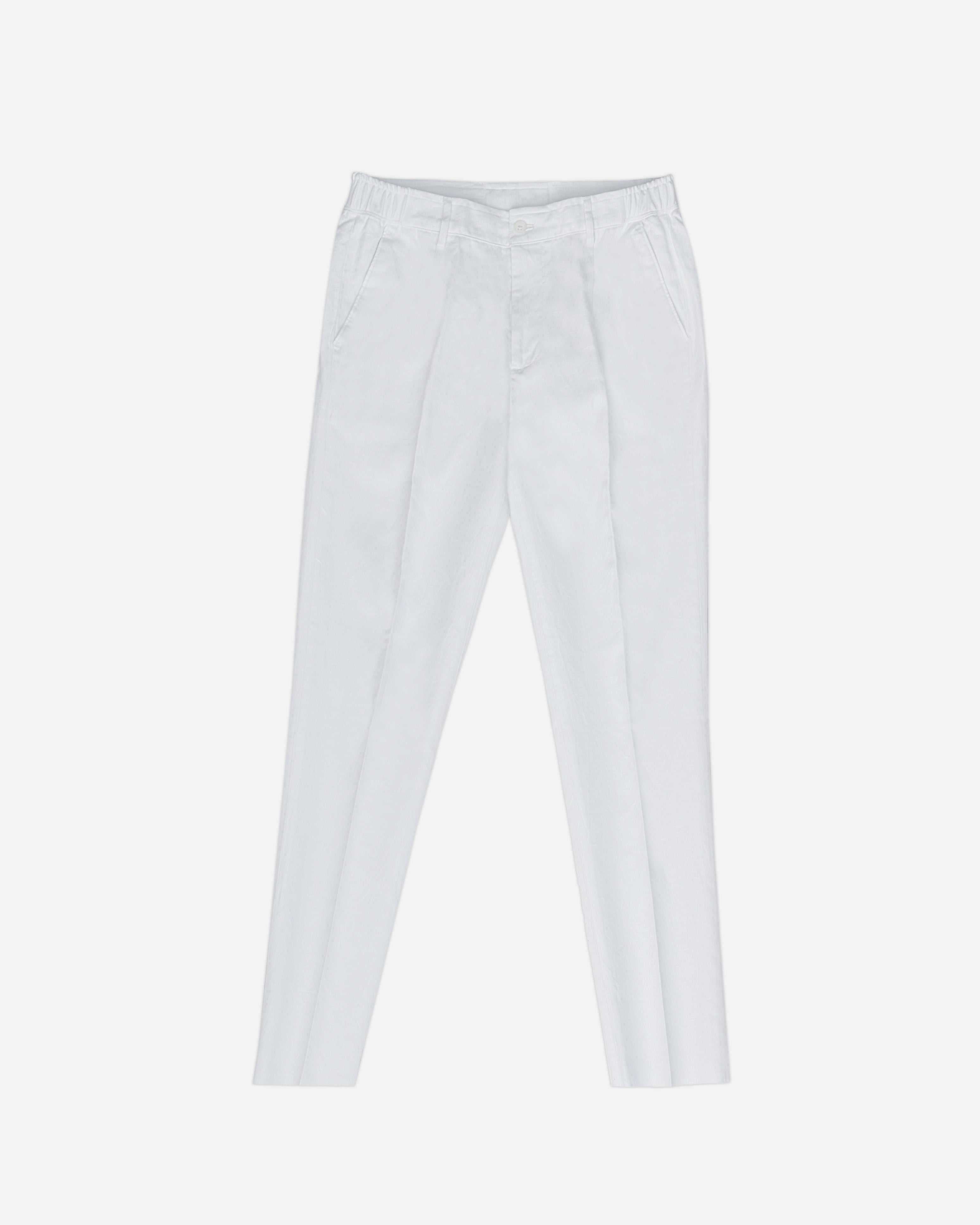 Bare Brown Relax Fit Trouser with Side Elastic - White