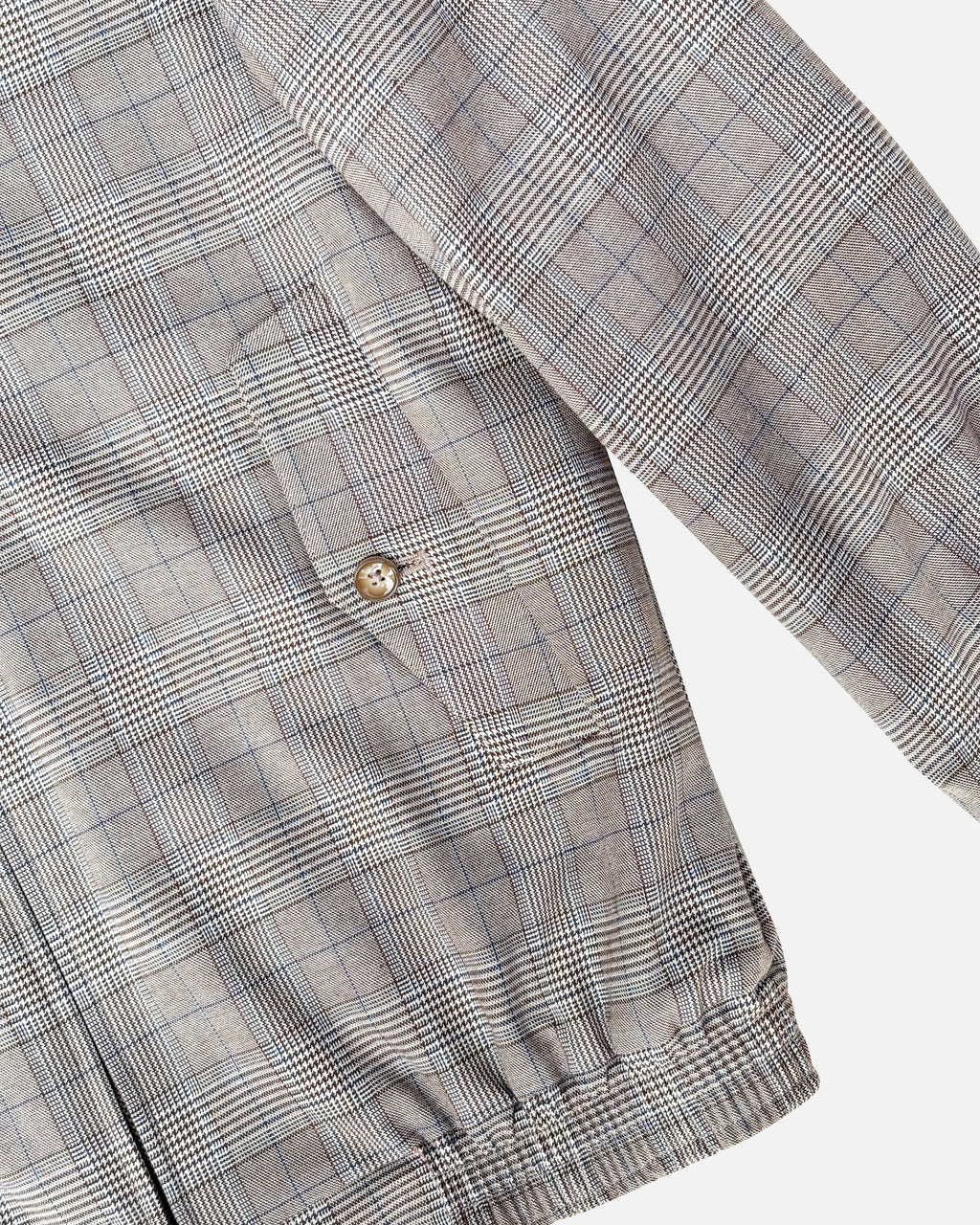 Bare Brown Checkered Bomber Jacket with 2 way Zipper - Brown