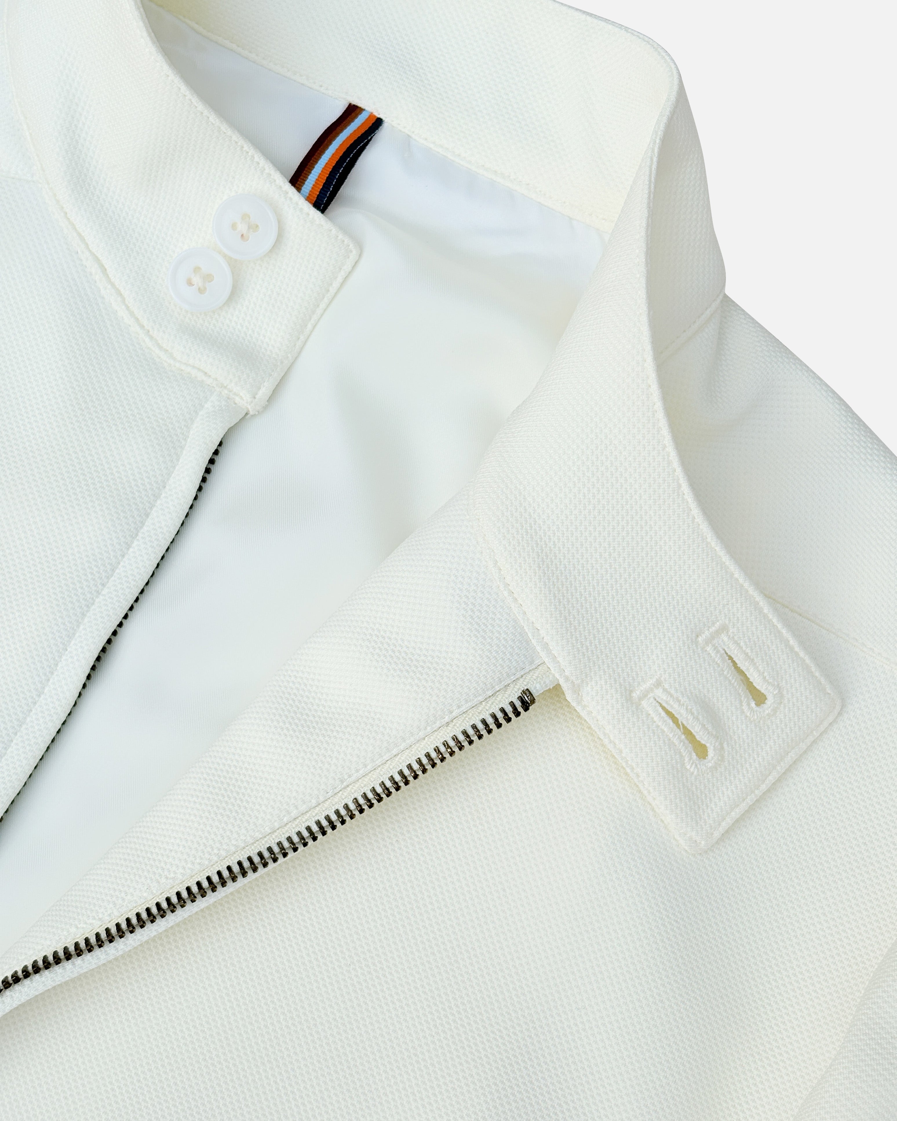 Bare Brown Slim Fit Knit Bomber Jacket - Off White