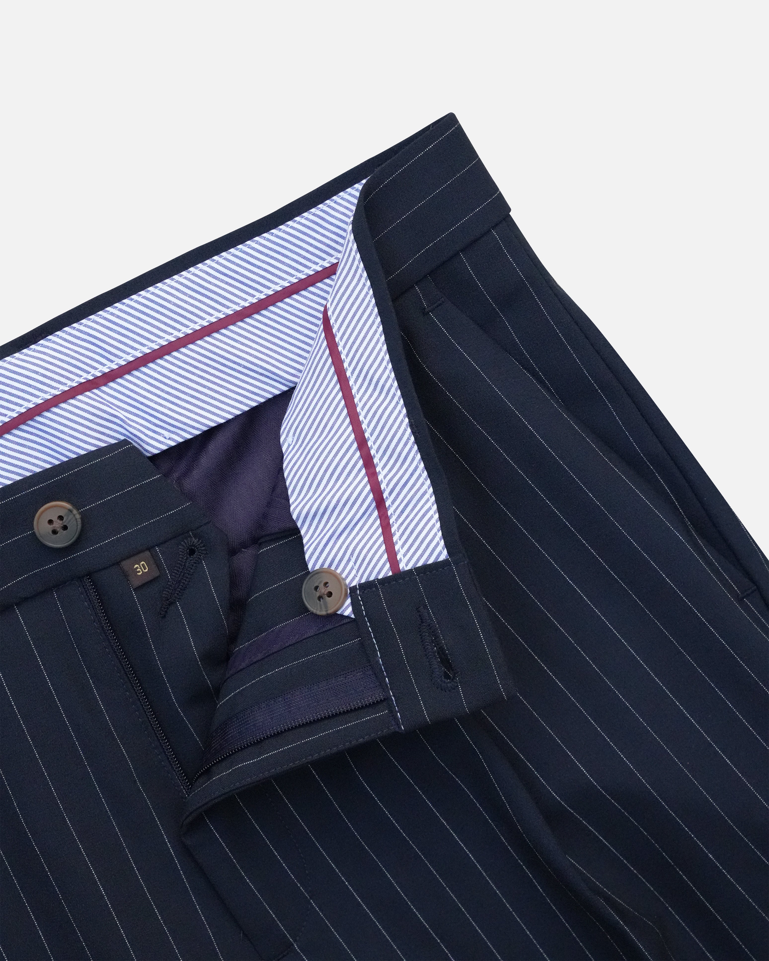 Bare Brown Relax Fit  Stripe Trouser - Navy