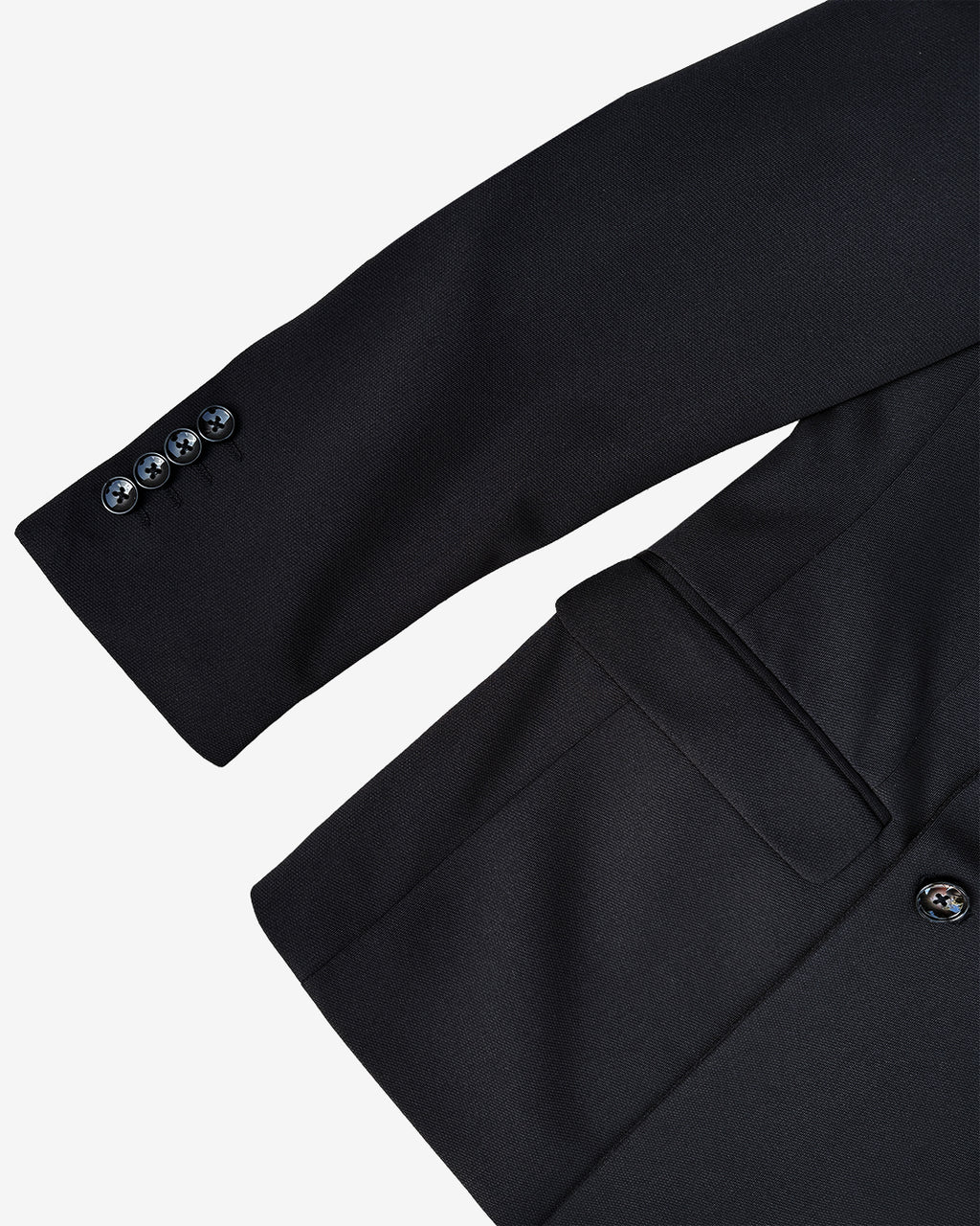 Bare Brown Double Breasted Knit Blazer - Black