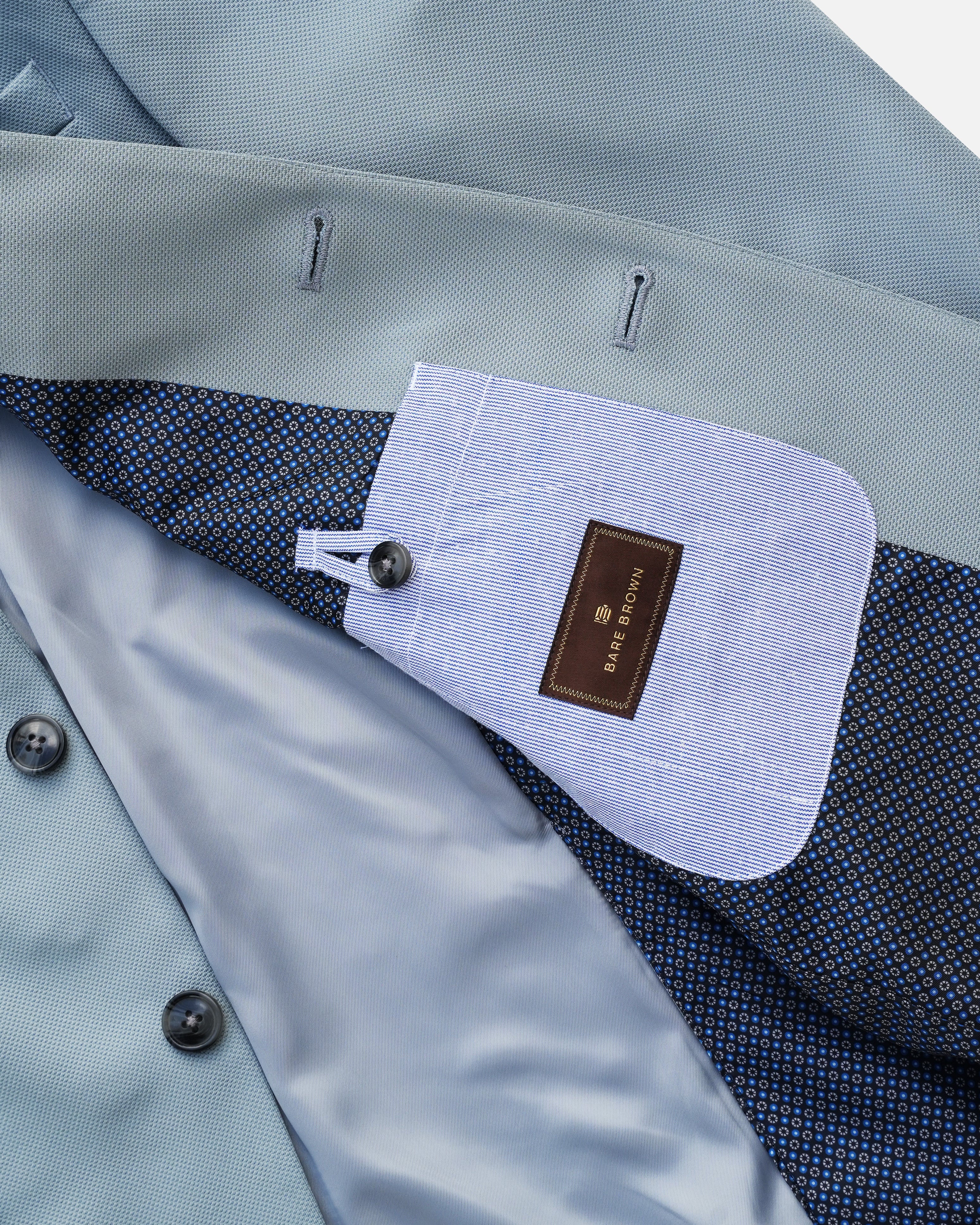 BARE BROWN KNIT BLAZER - TEAL