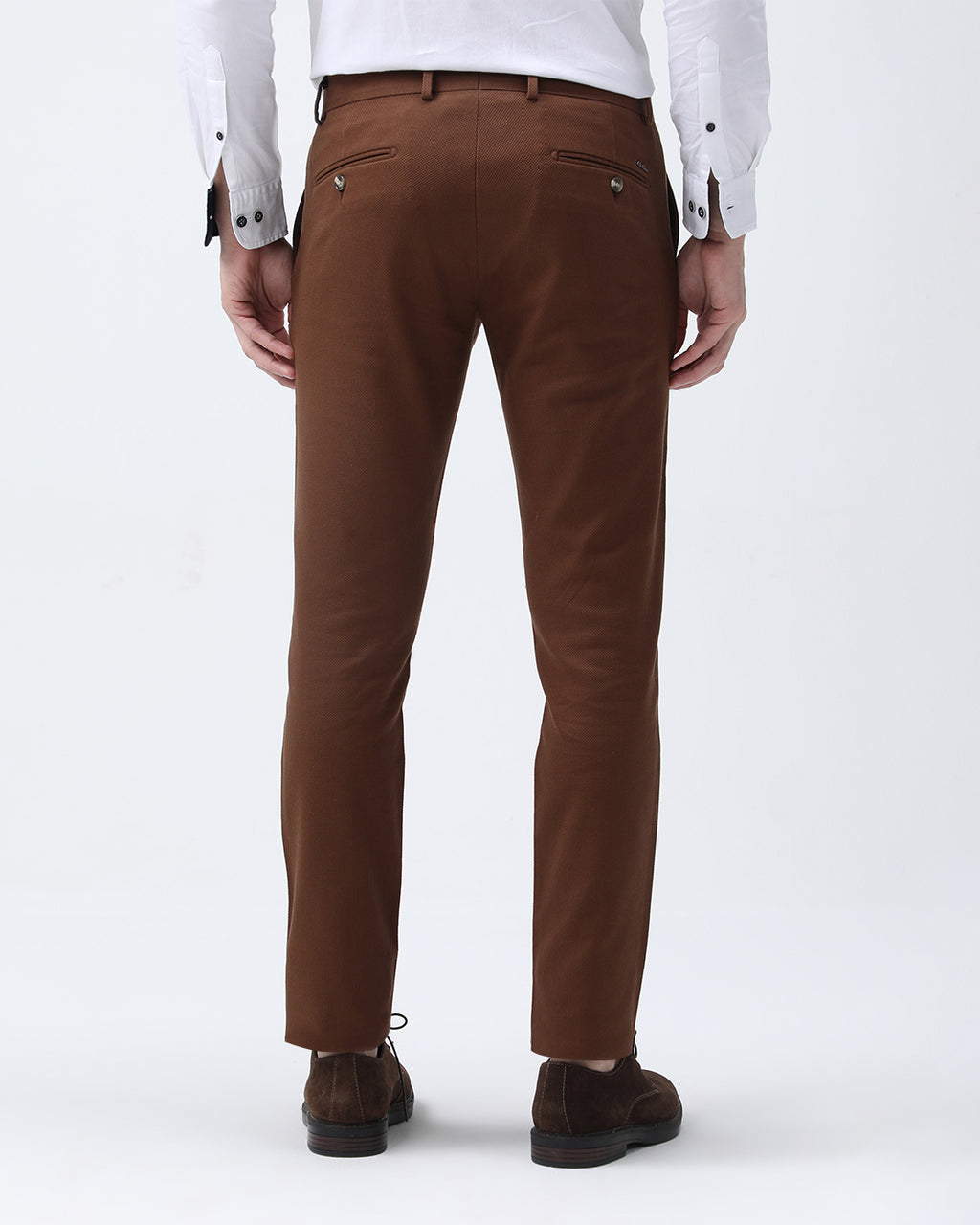 Bare Brown Slim Fit Cotton Chinos - Brown