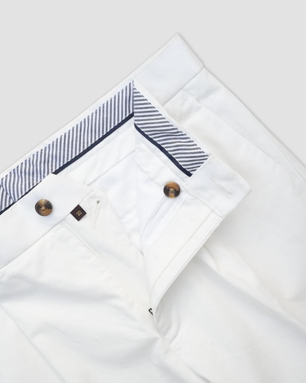 Bare Brown Slim Fit Trouser - White